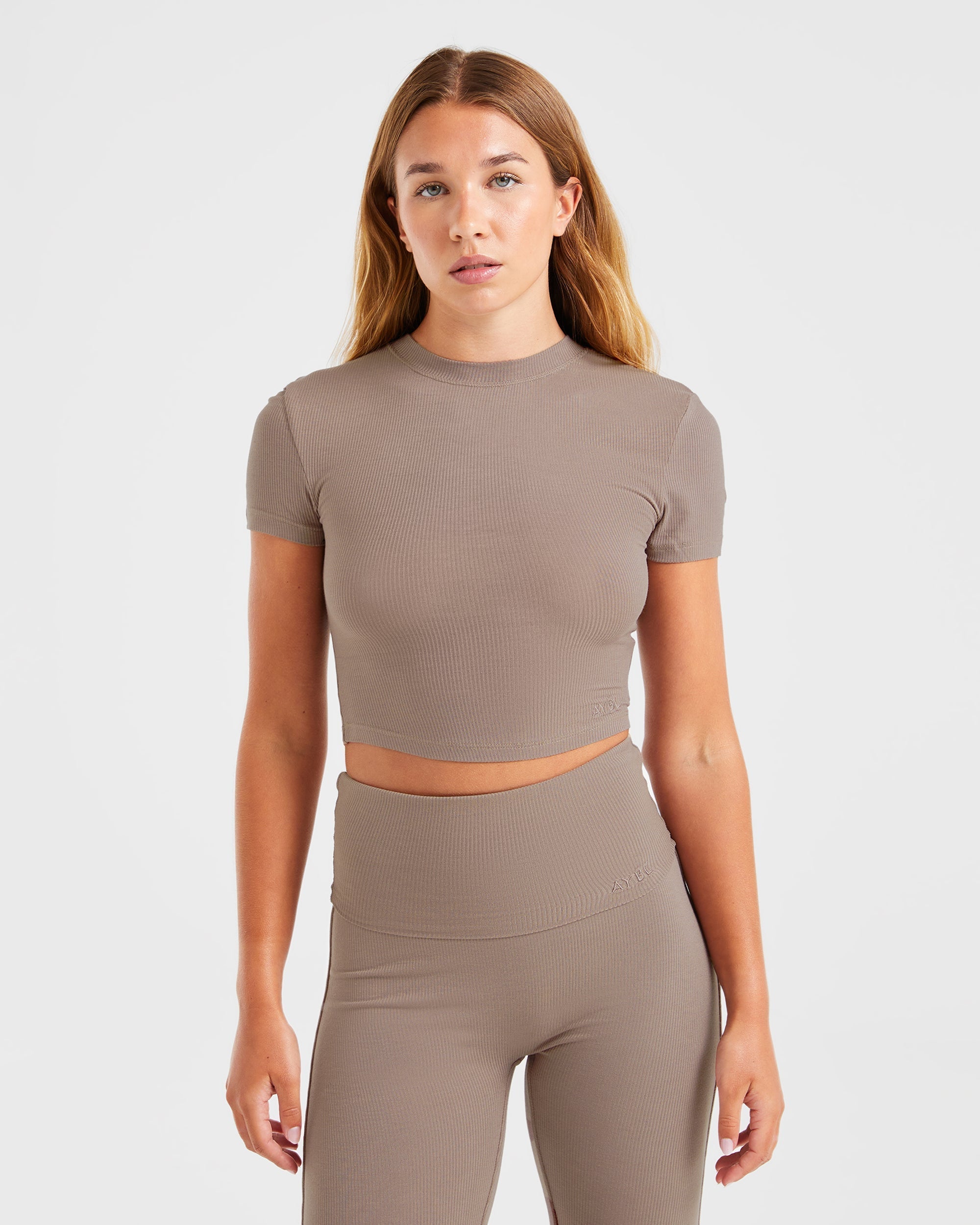 Lounge Ribbed T Shirt - Mocha