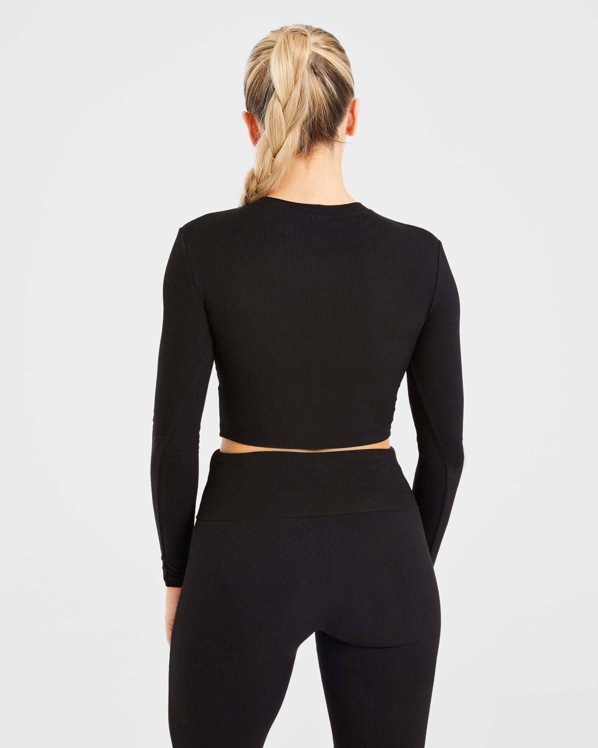 Lounge Ribbed Long Sleeve - Zwart