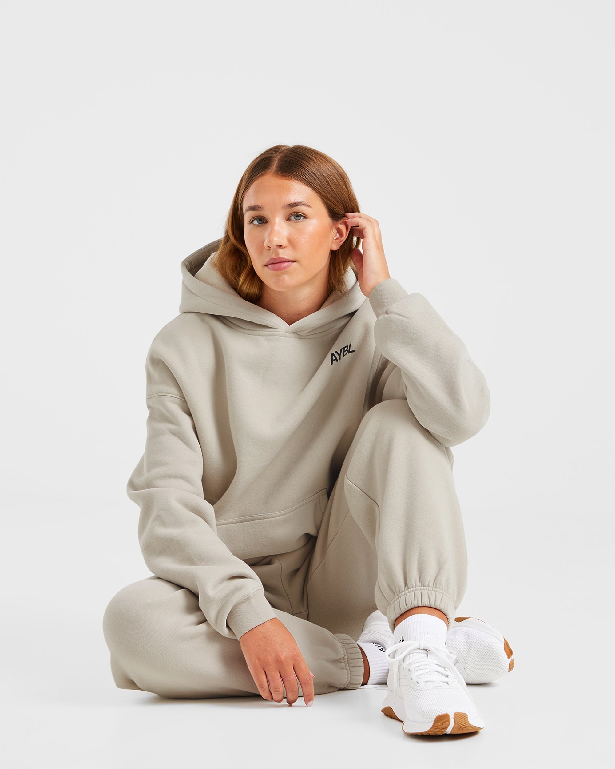 AYBL Sports Club Oversized Hoodie - Sand/Navy