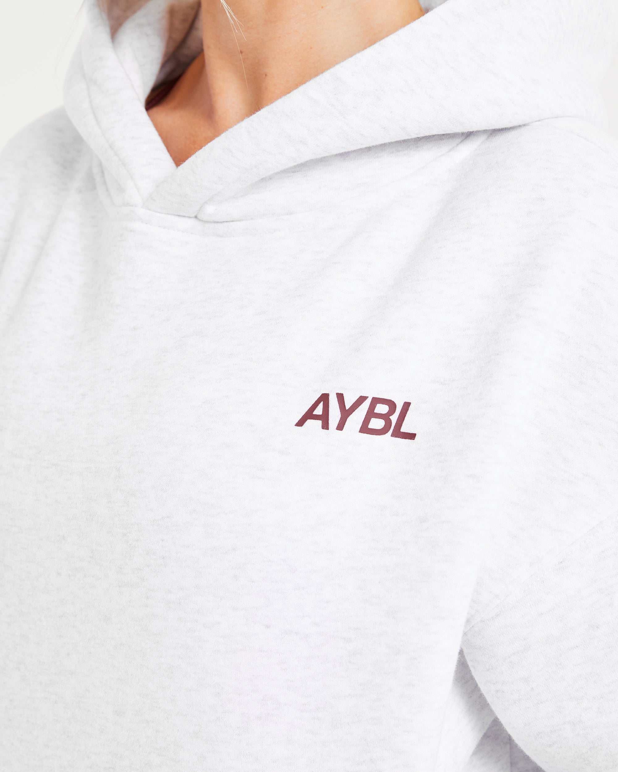 AYBL Sports Club Oversized Hoodie - Grijs Marl/Burgundy