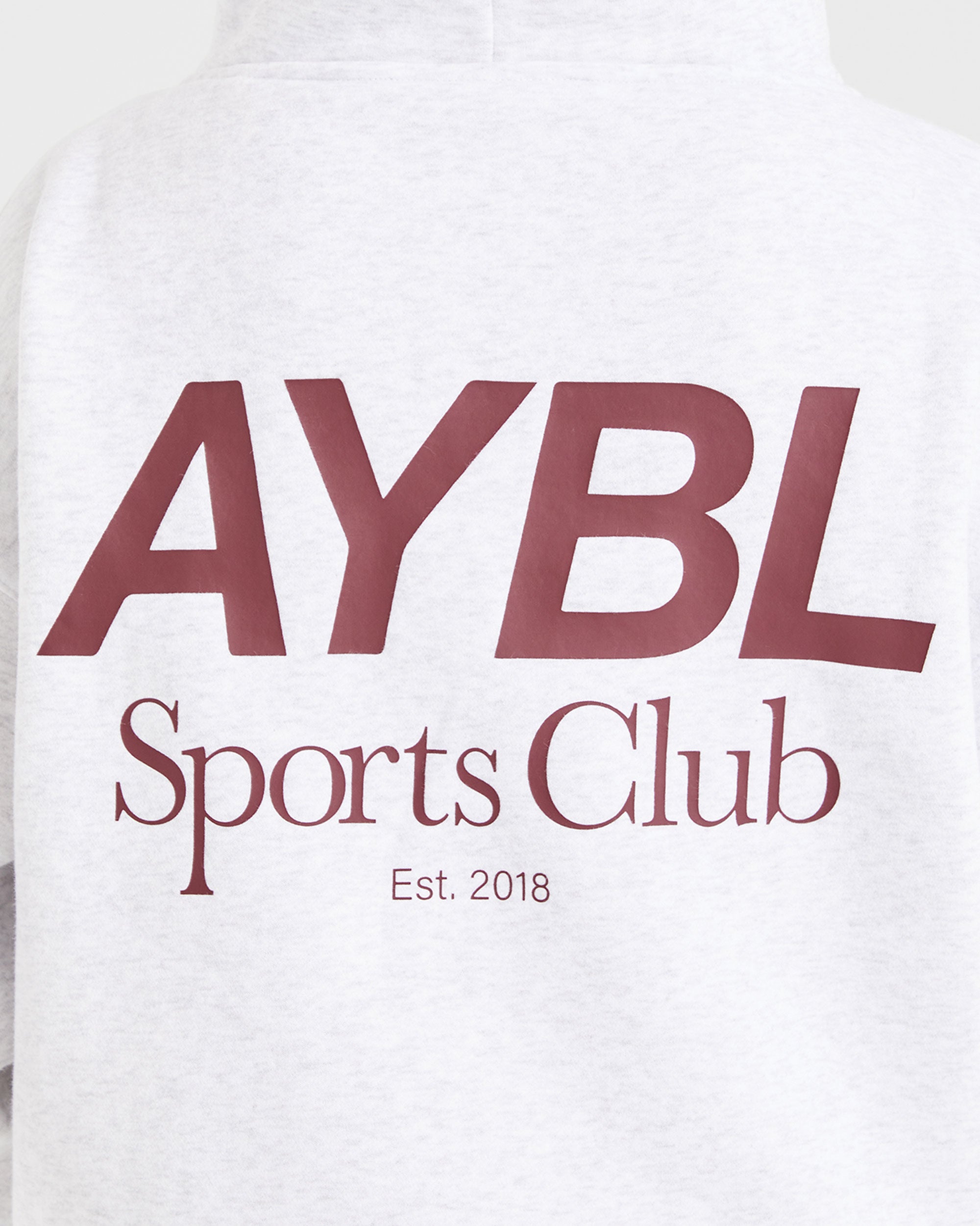 AYBL Sports Club Oversized Hoodie - Grijs Marl/Burgundy