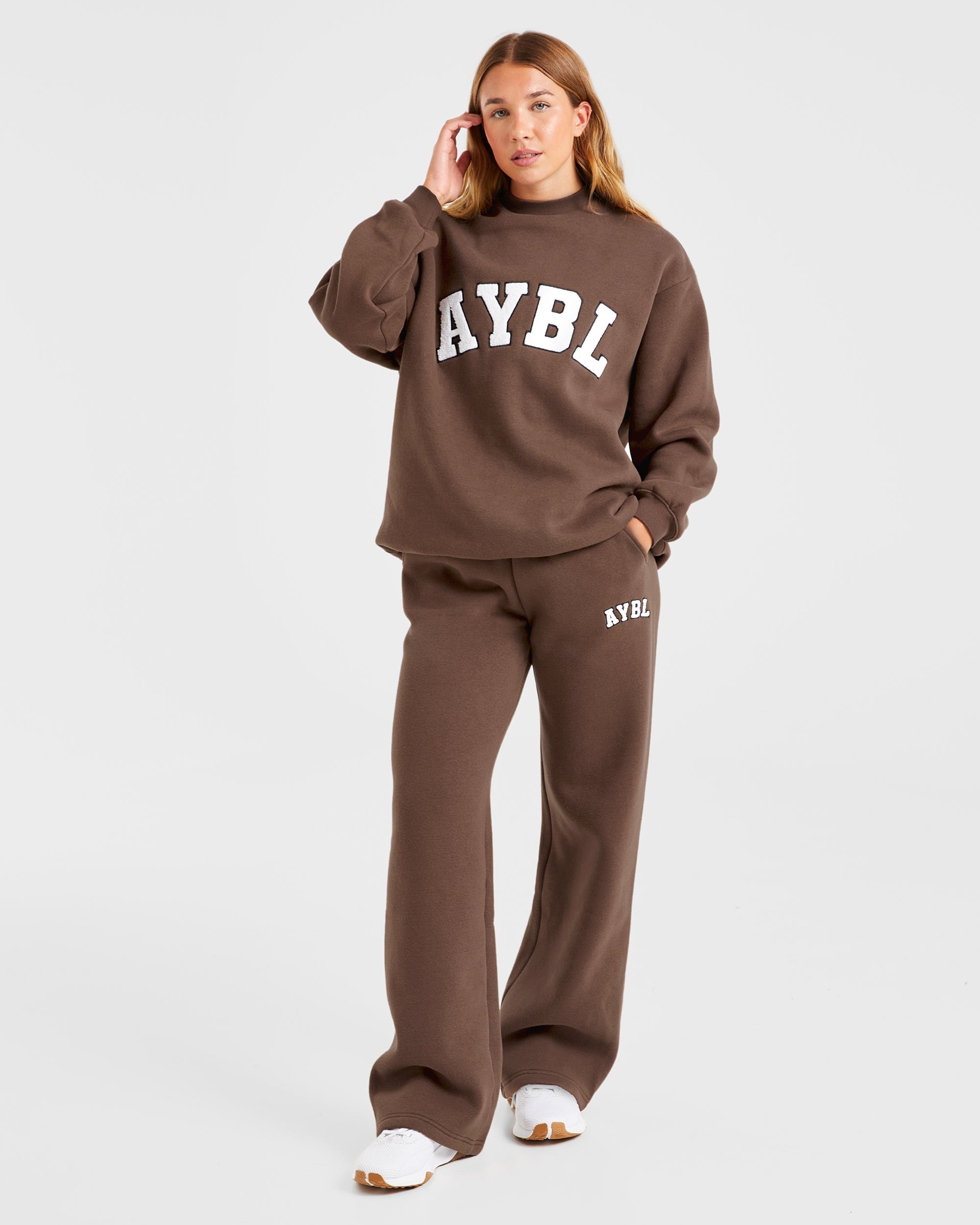 Varsity Oversized Straight Leg Joggers - Bruin