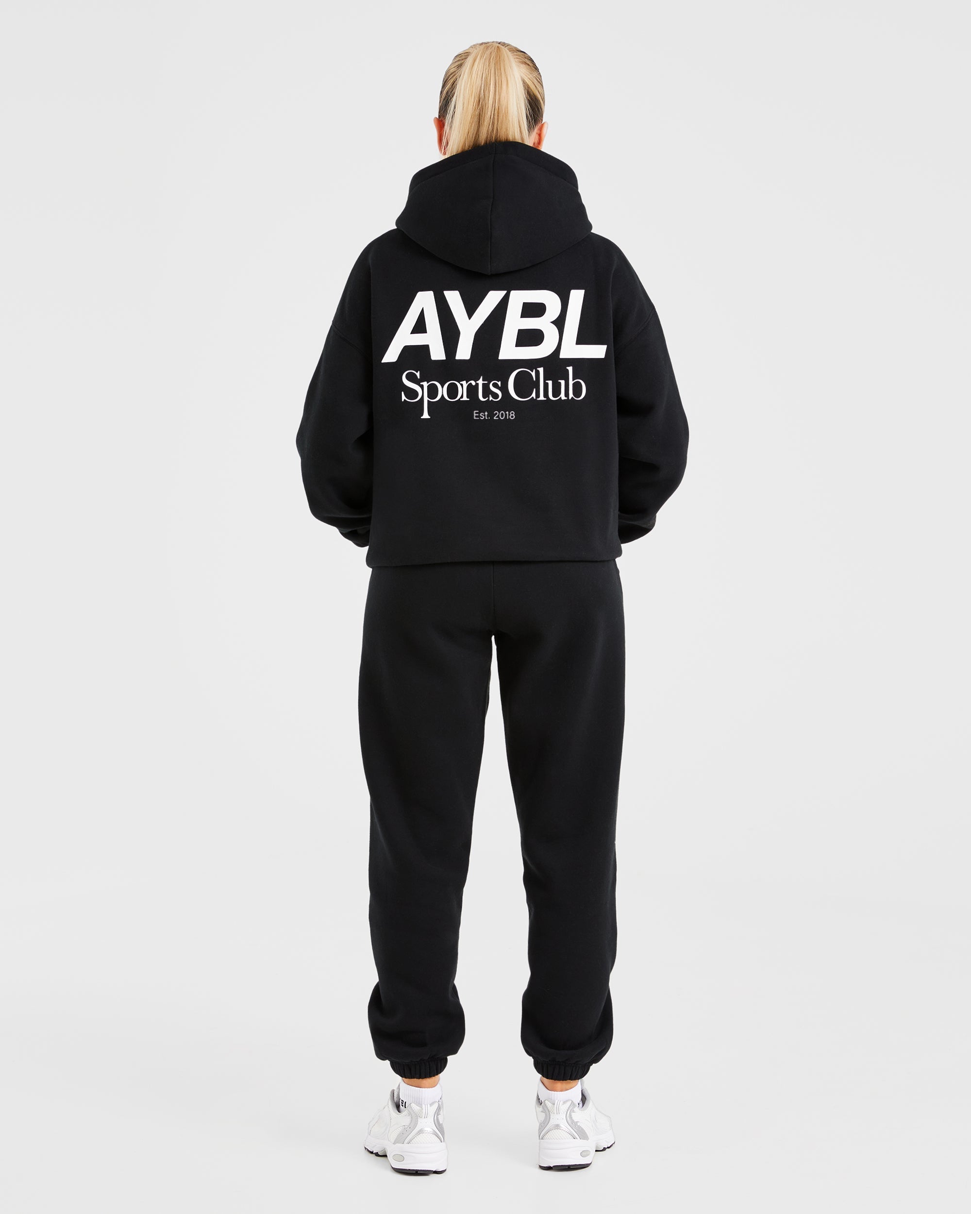 AYBL Sports Club Oversized Hoodie - Zwart/Wit