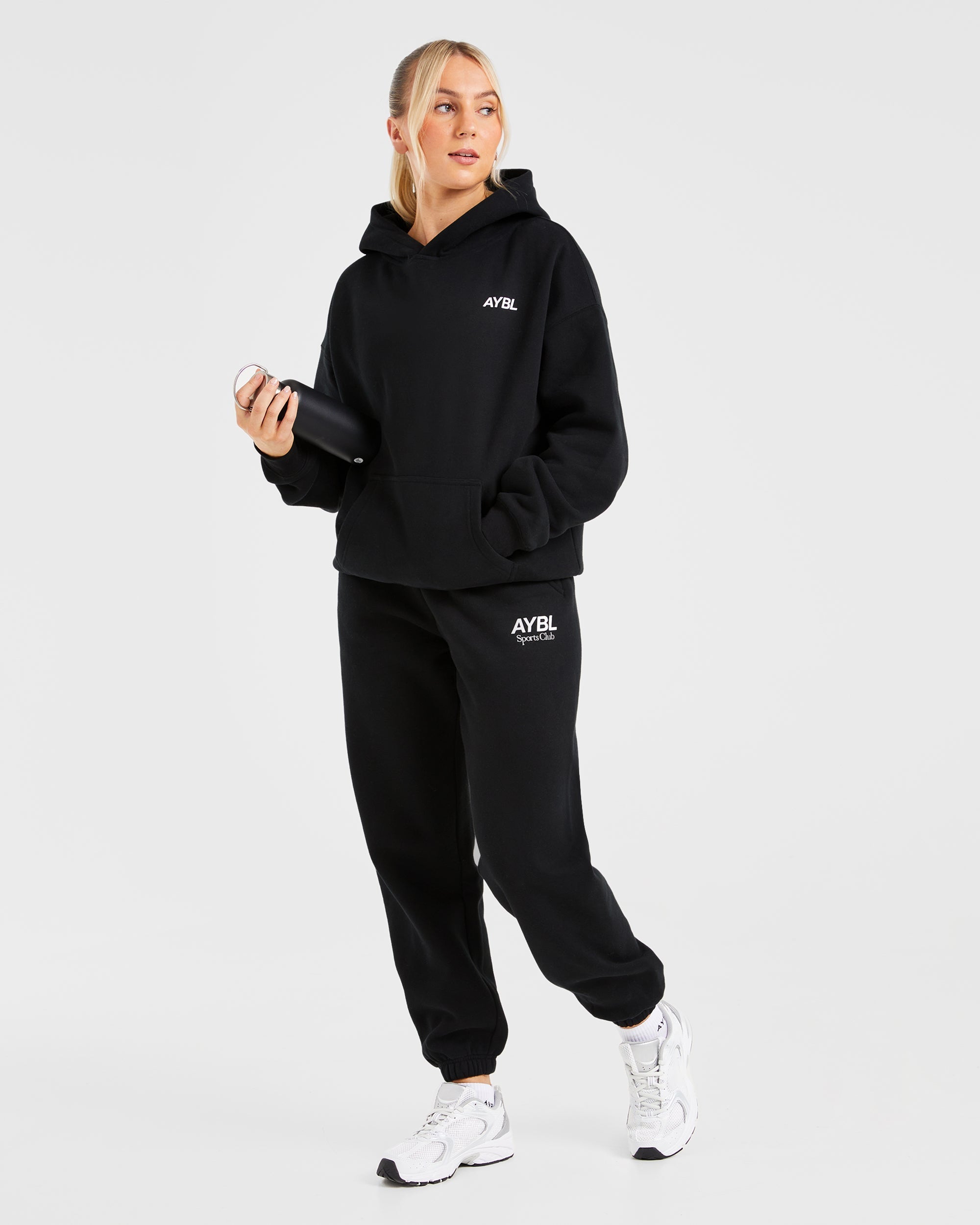 AYBL Sports Club Oversized Hoodie - Zwart/Wit