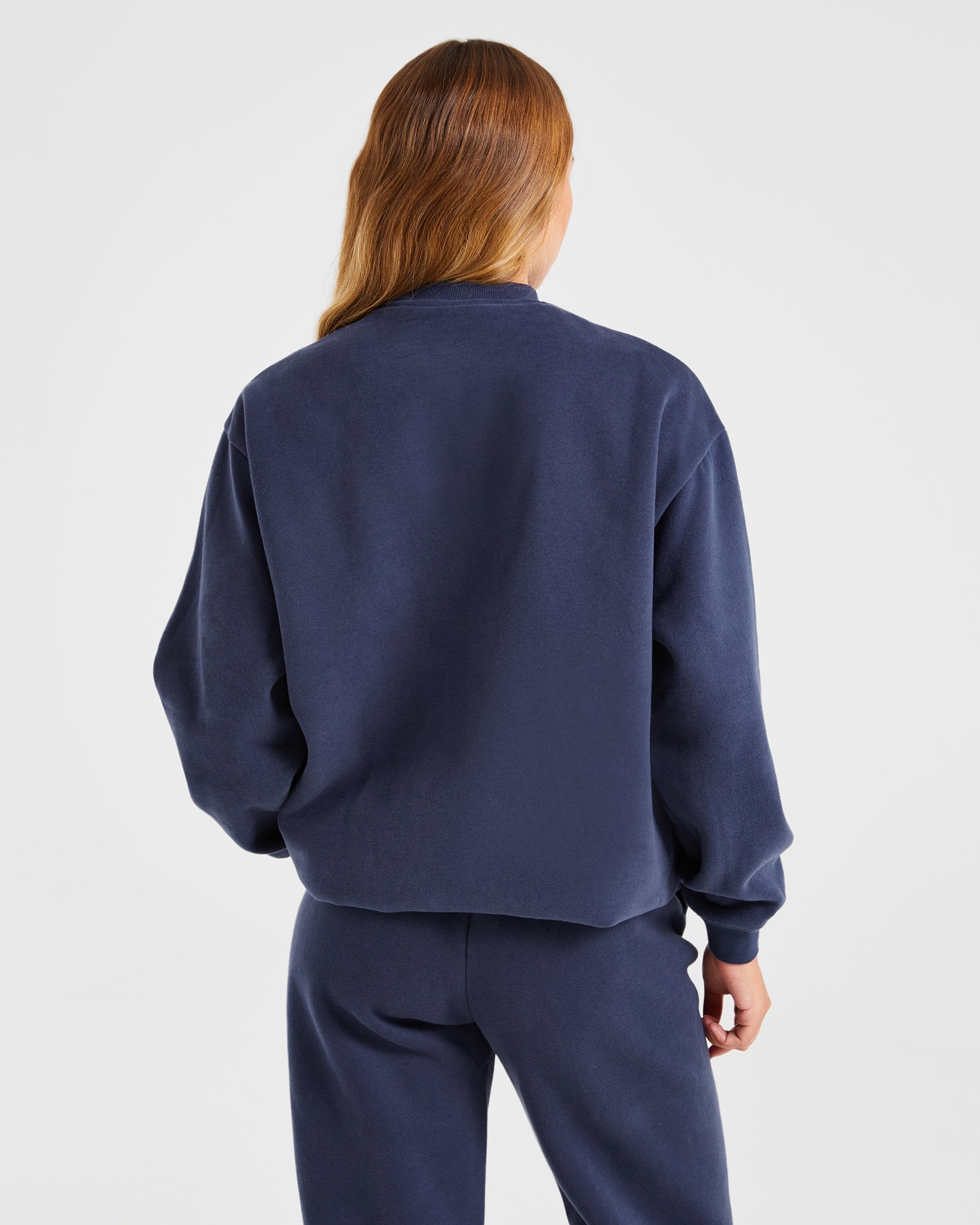 Varsity Oversized Sweatshirt - Navy