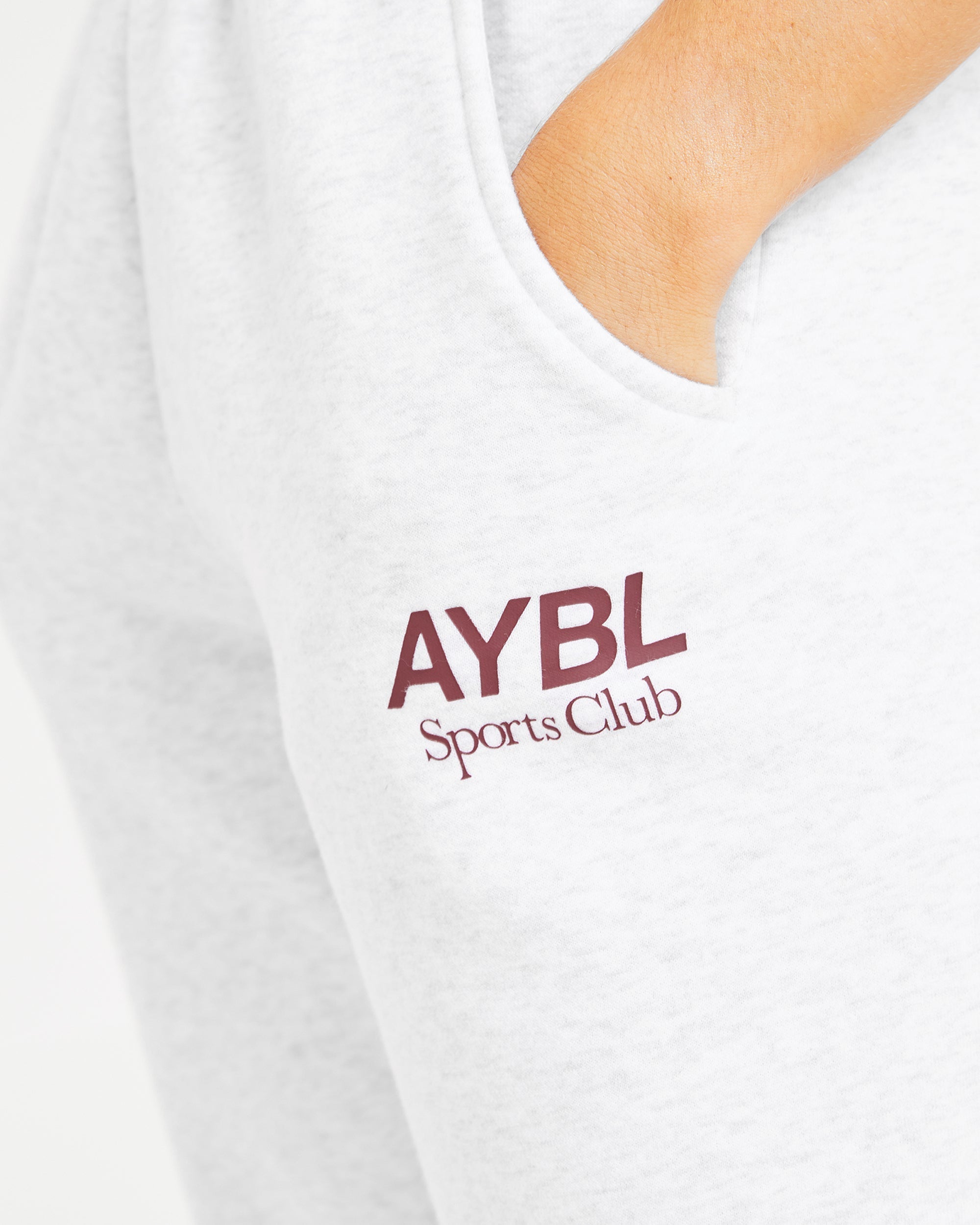 AYBL Sports Club Oversized Joggers - Grijs Marl/Burgundy