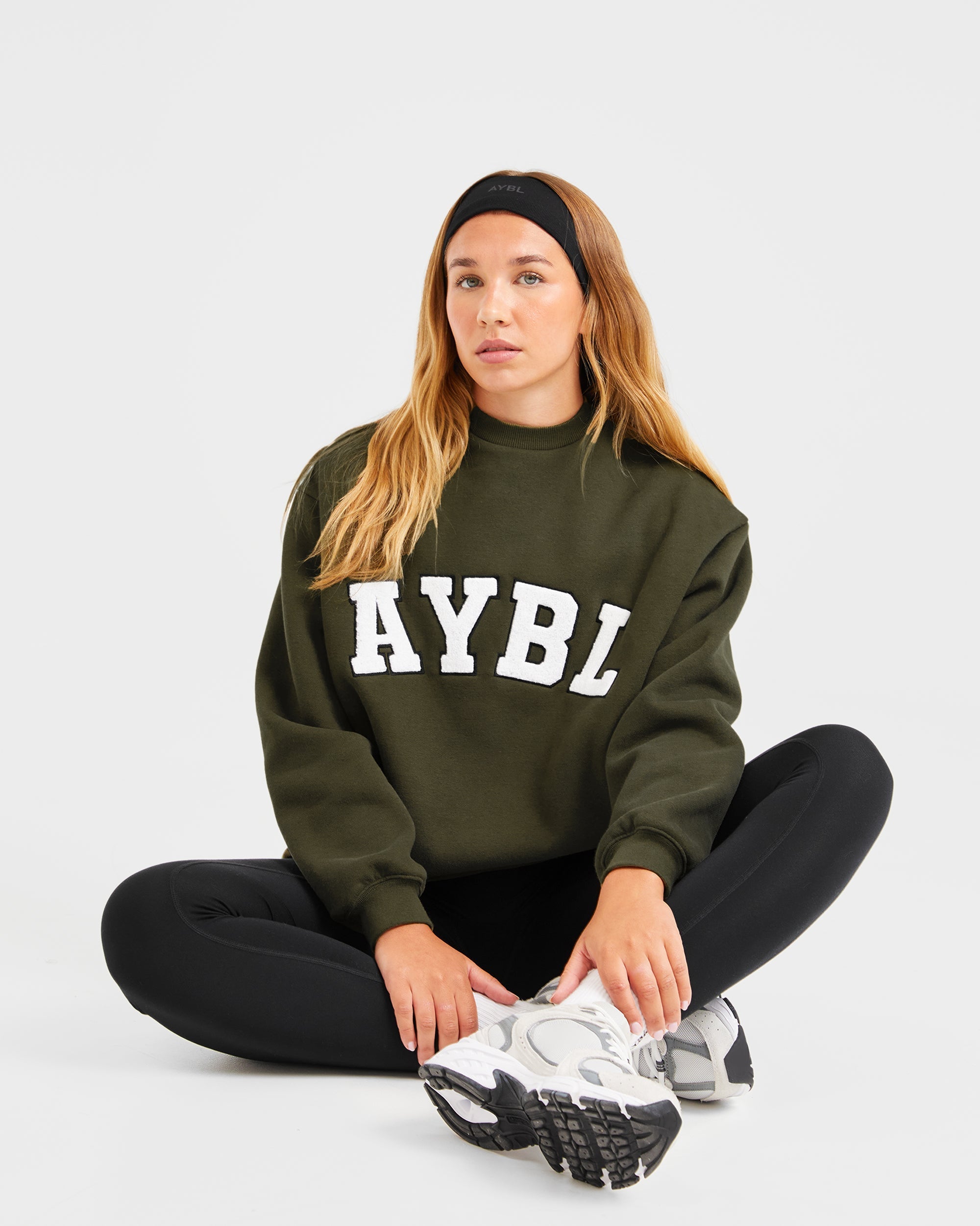 Varsity Oversized Sweatshirt - Khaki