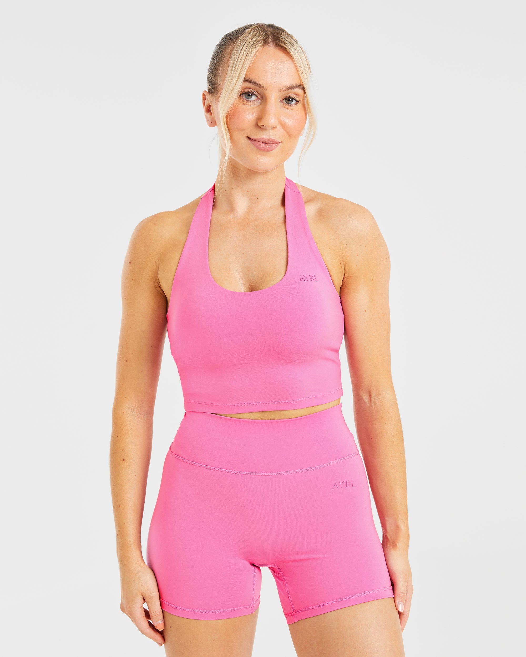 Staple Halterneck Crop Top - Summer Roze