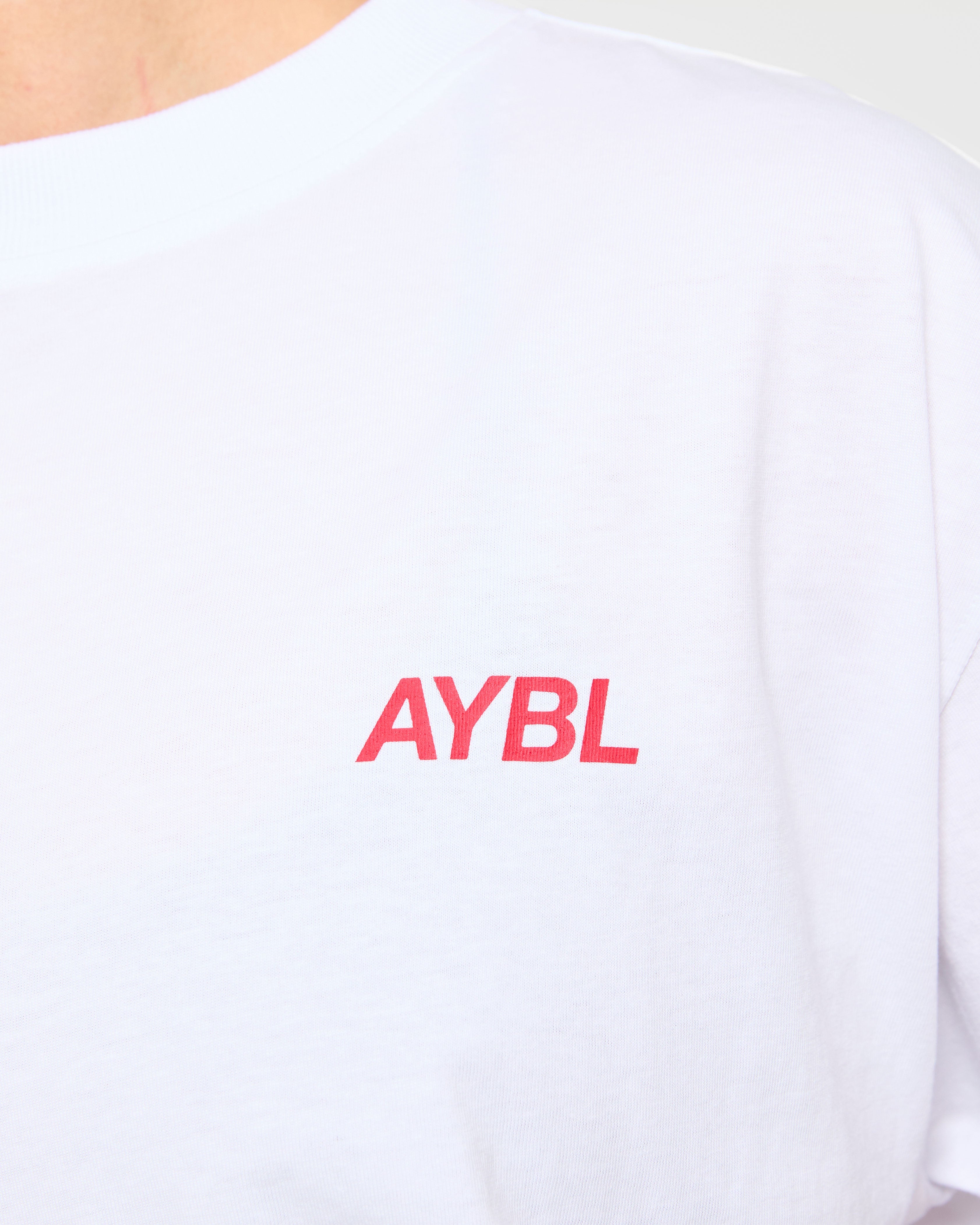 AYBL Sports Club Oversized T Shirt - Wit/True Rood