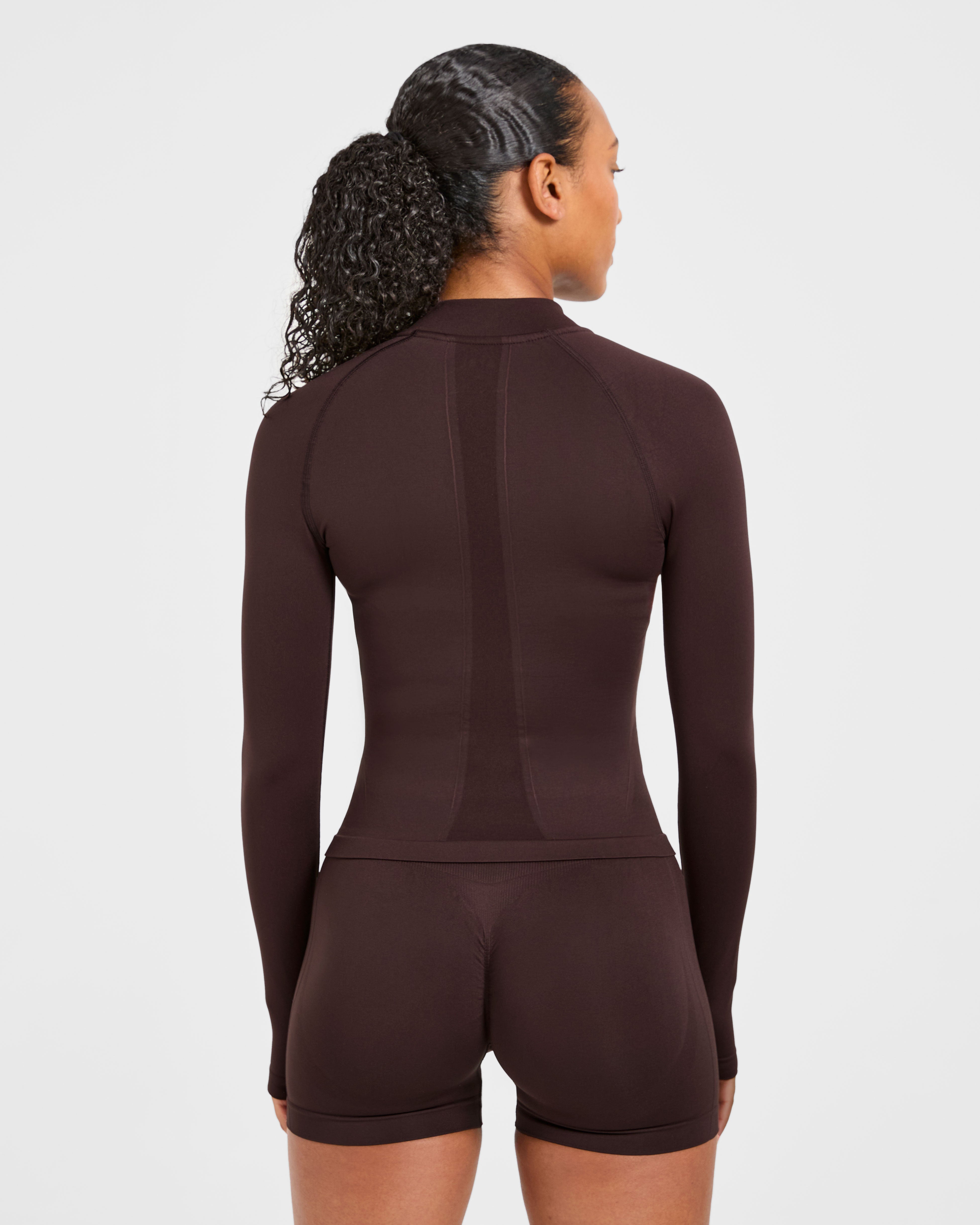 Empower Seamless Full Zip Jacket - Cocoa Bruin
