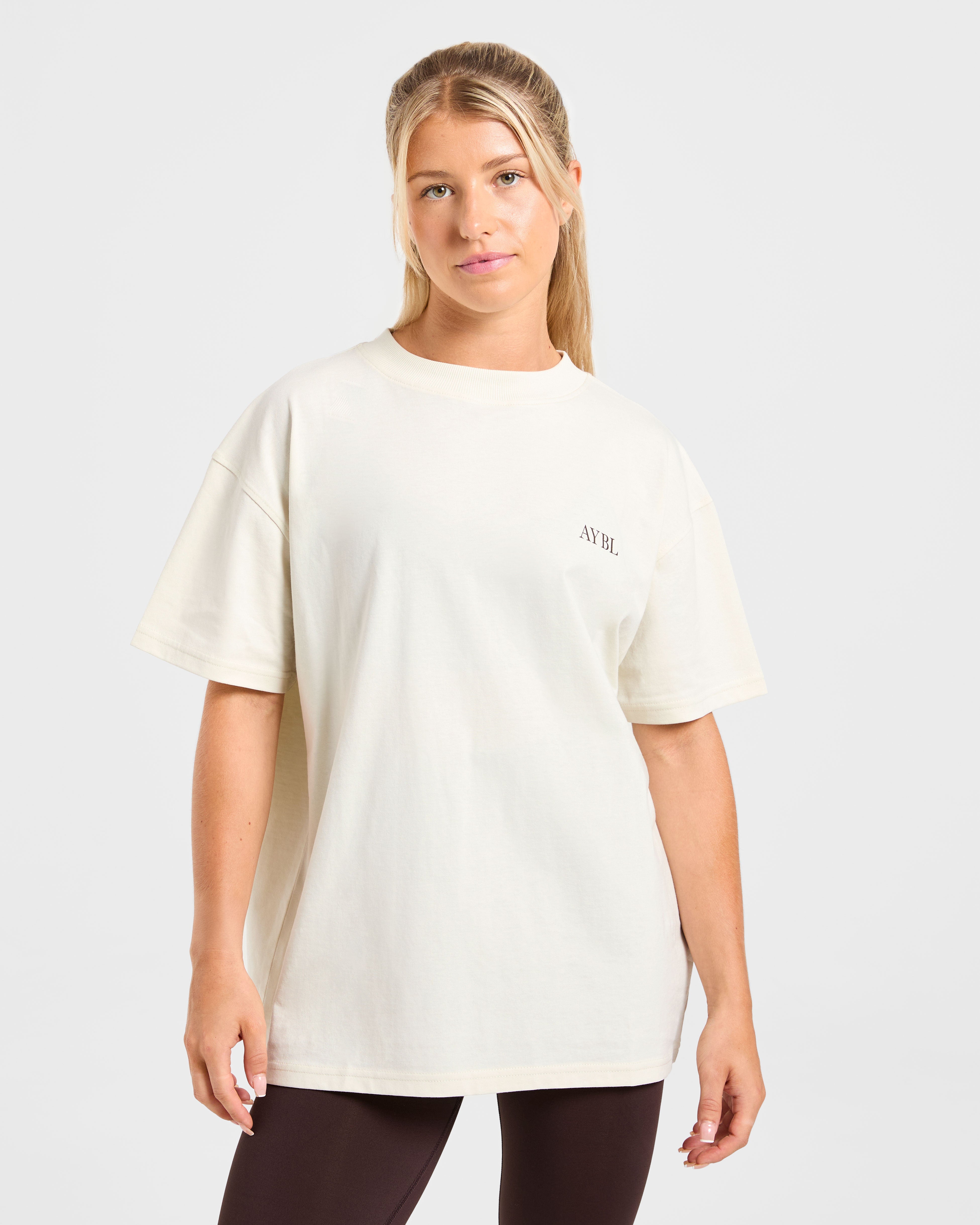 Body, Mind, You Oversized T Shirt - Beige/Bruin