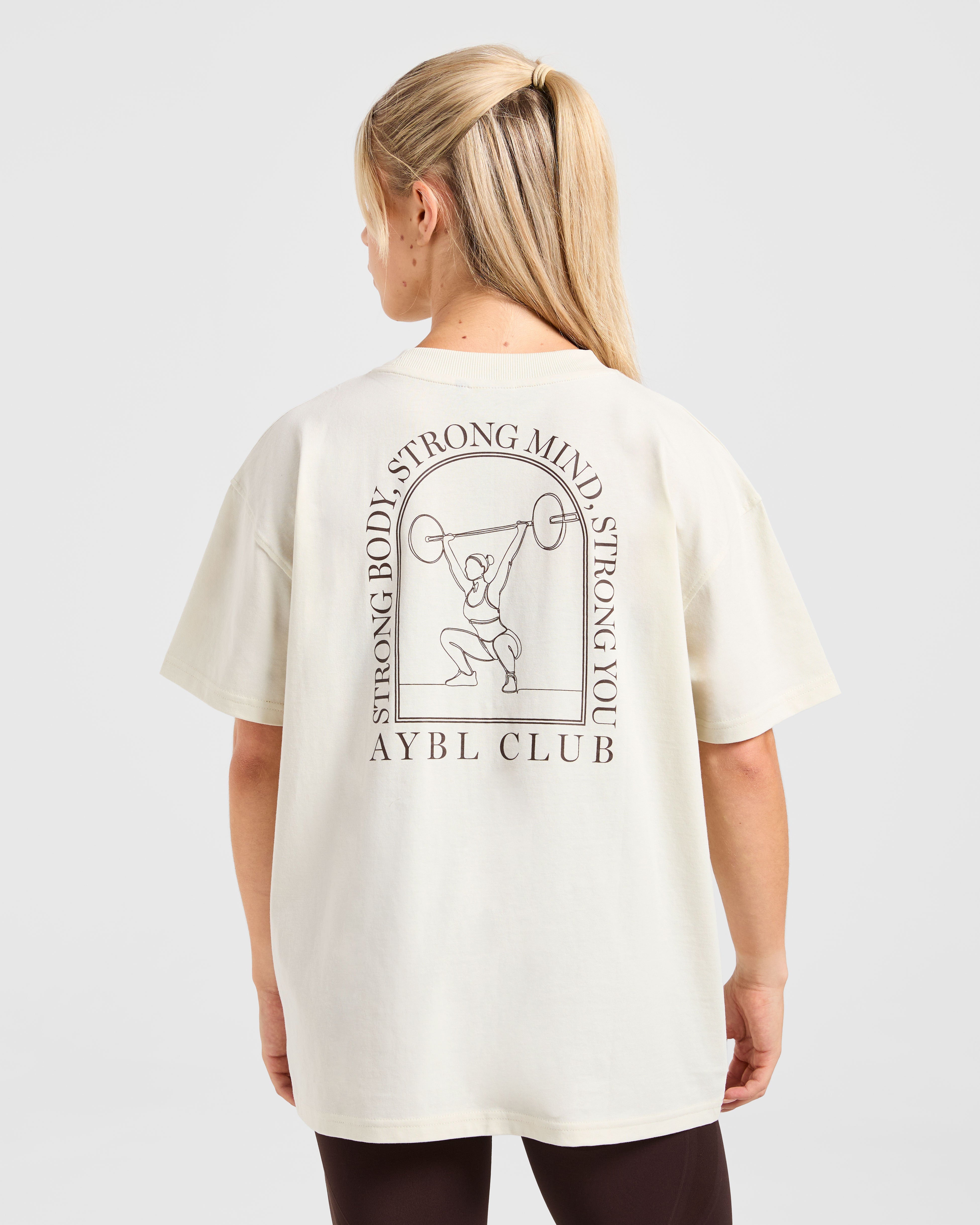 Body, Mind, You Oversized T Shirt - Beige/Bruin