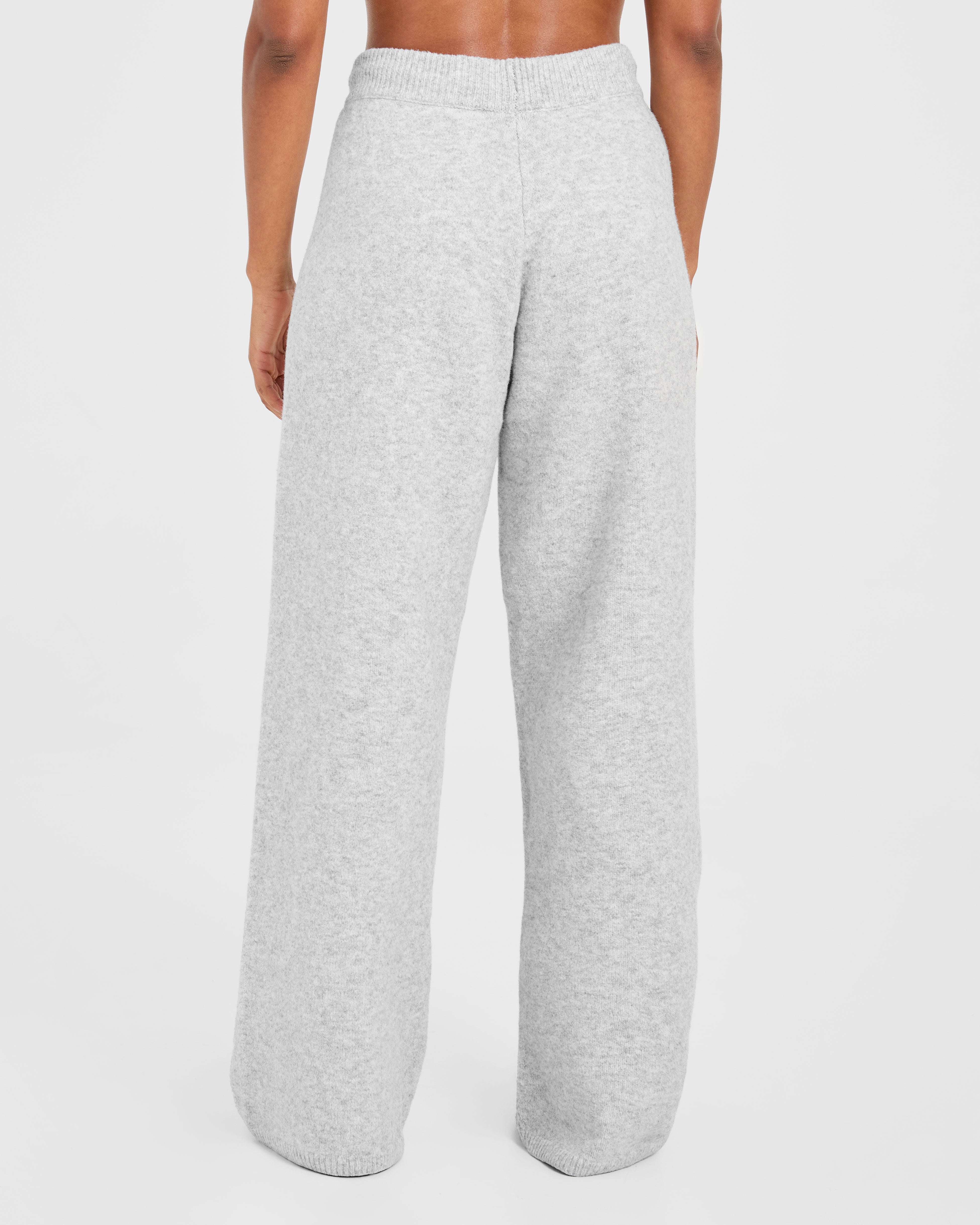 Varsity Oversized Knitted Joggers - Grijs Marl