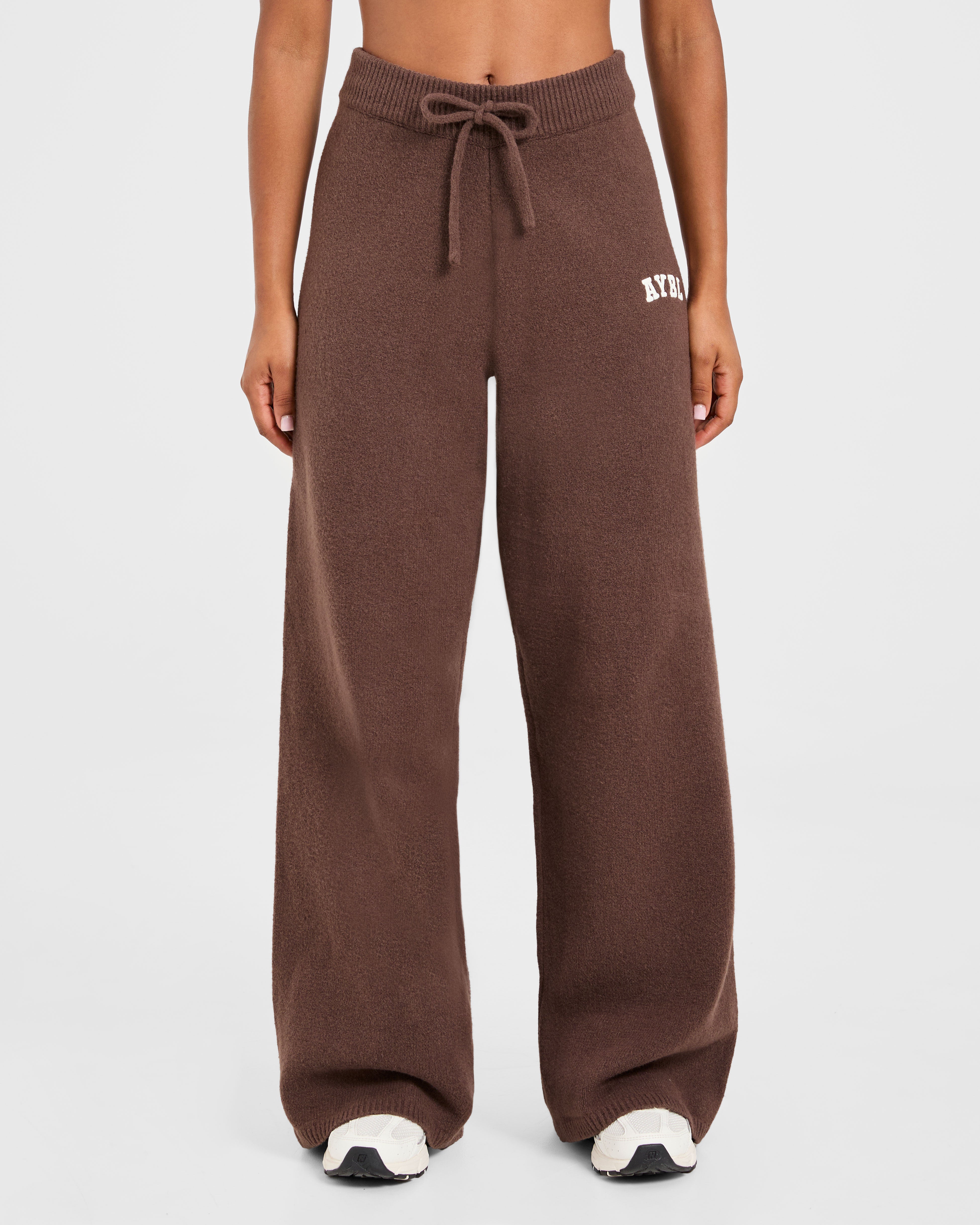 Varsity Oversized Knitted Joggers - Bruin