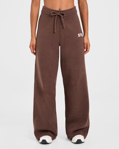Varsity Oversized Knitted Joggers - Bruin