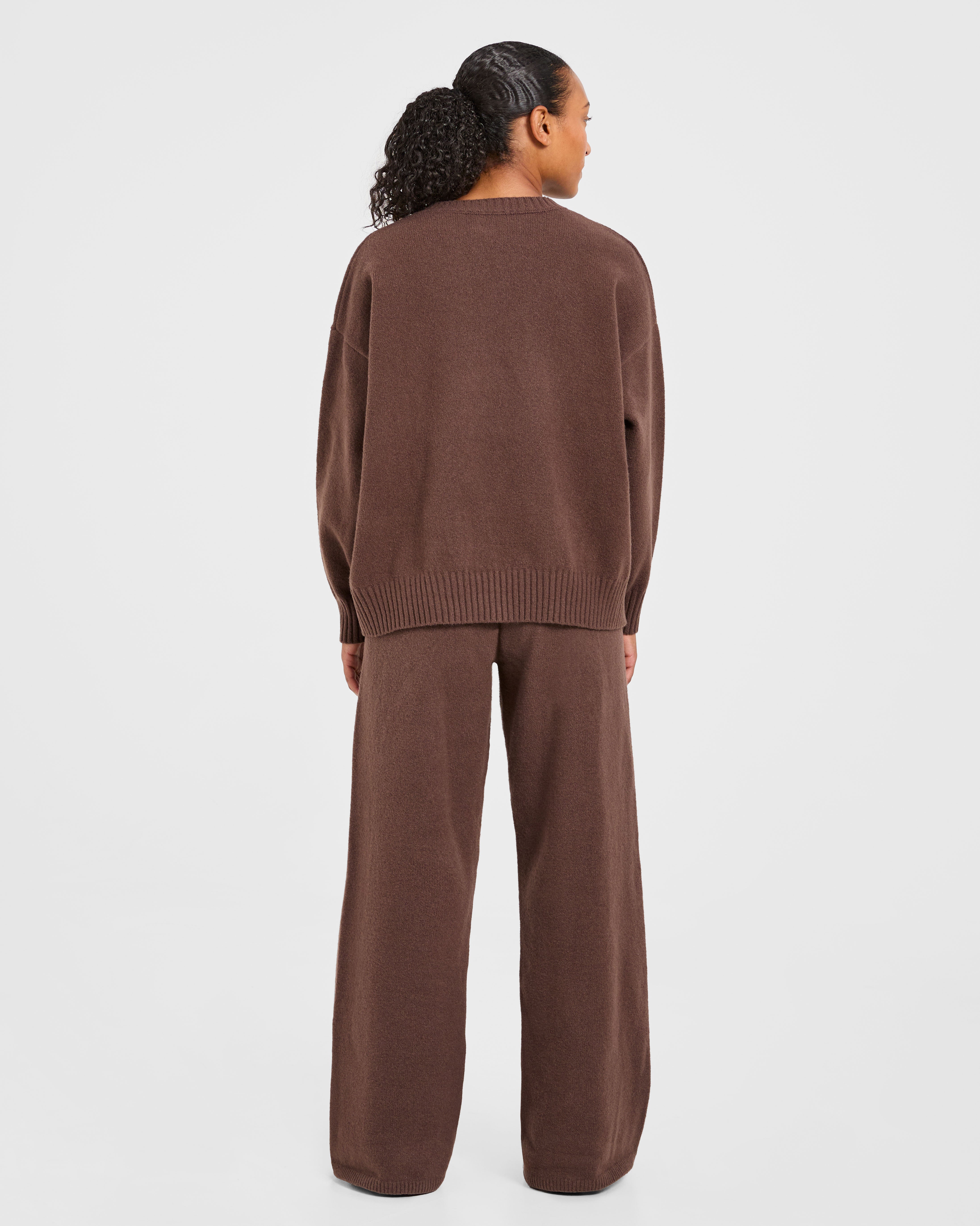Varsity Oversized Knitted Joggers - Bruin