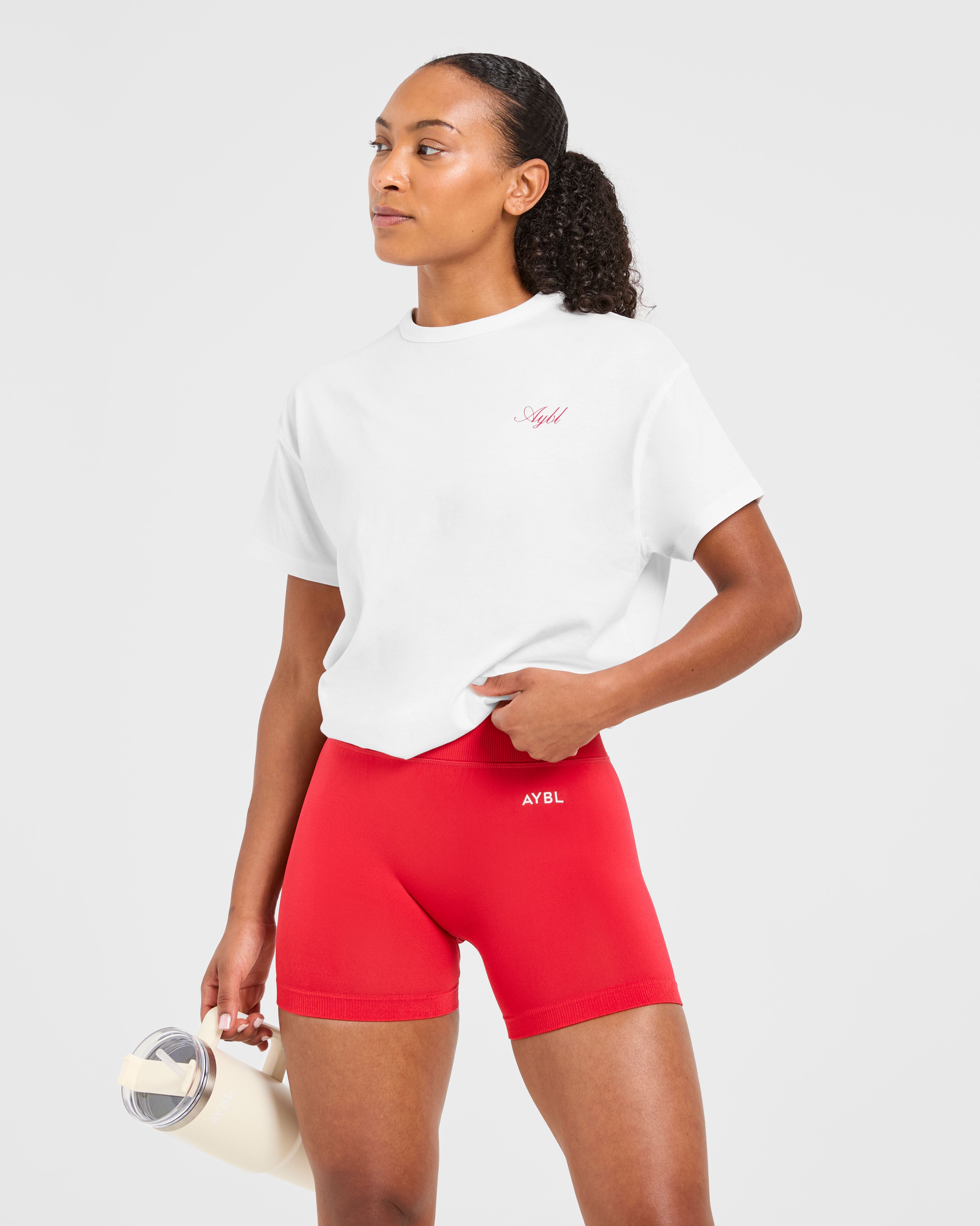 Athletics Sport Dept Oversized T Shirt - Wit/Rood