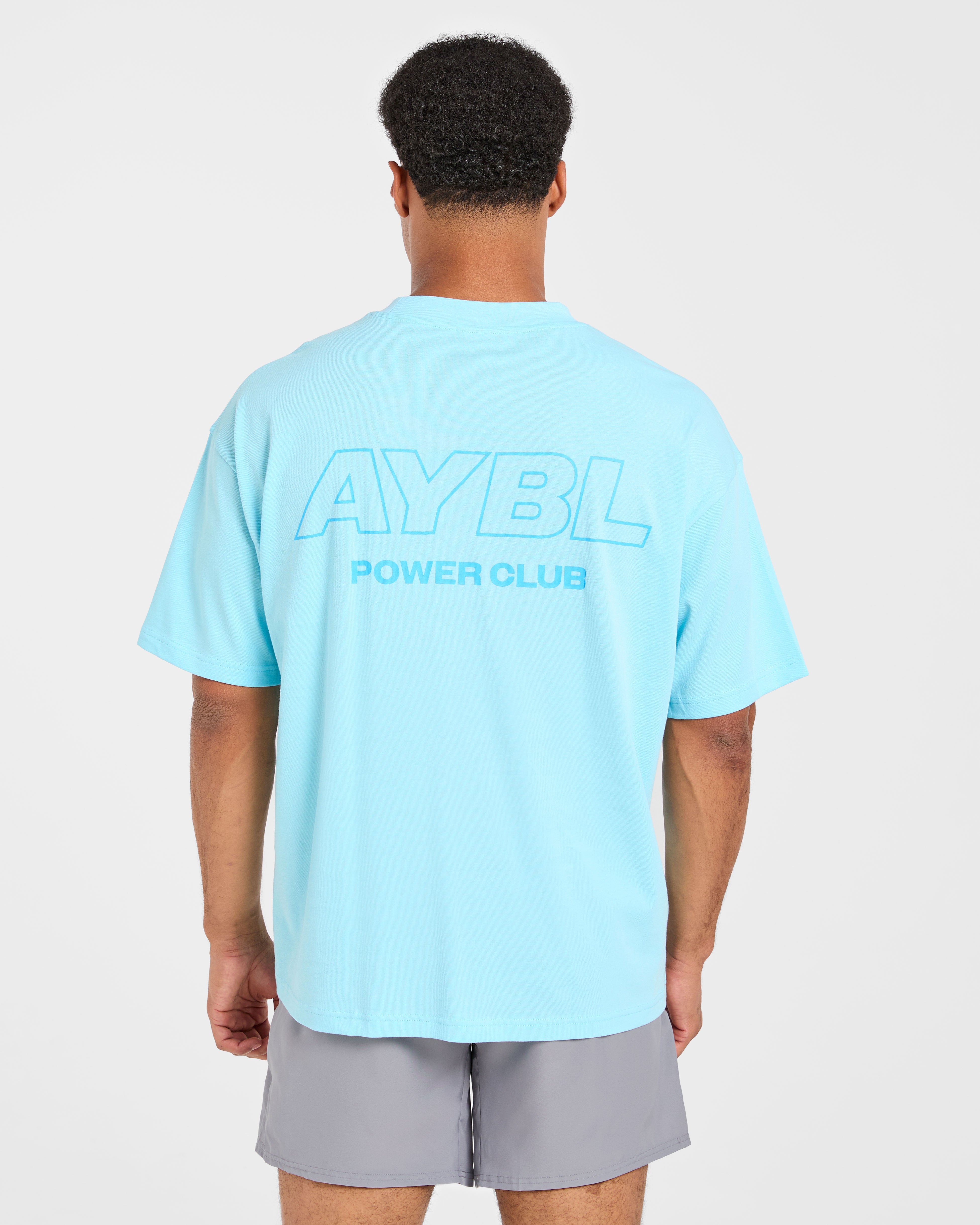 Power Club Oversized T Shirt - Light Blauw
