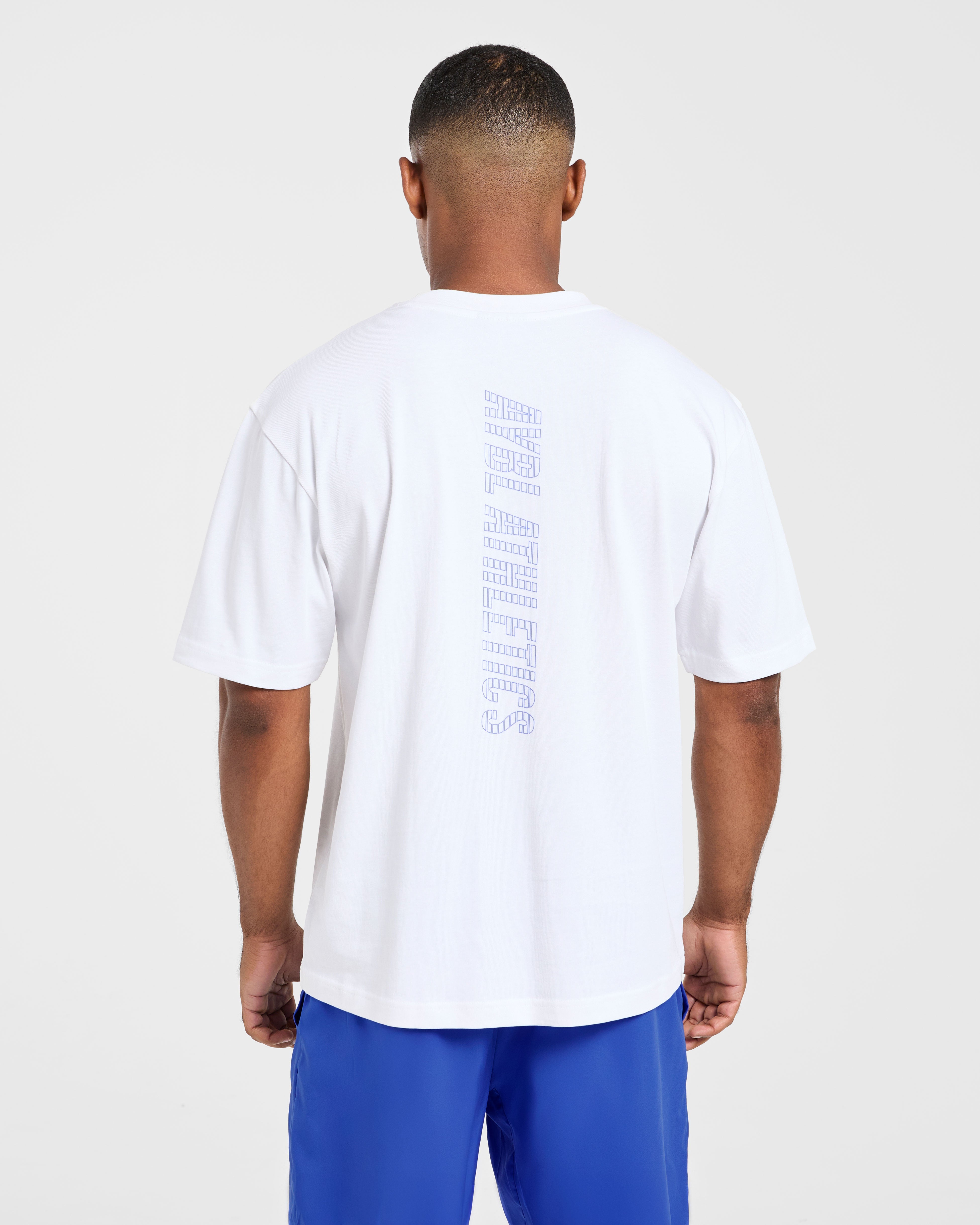 Athletics Performance T Shirt - Wit/Blauw