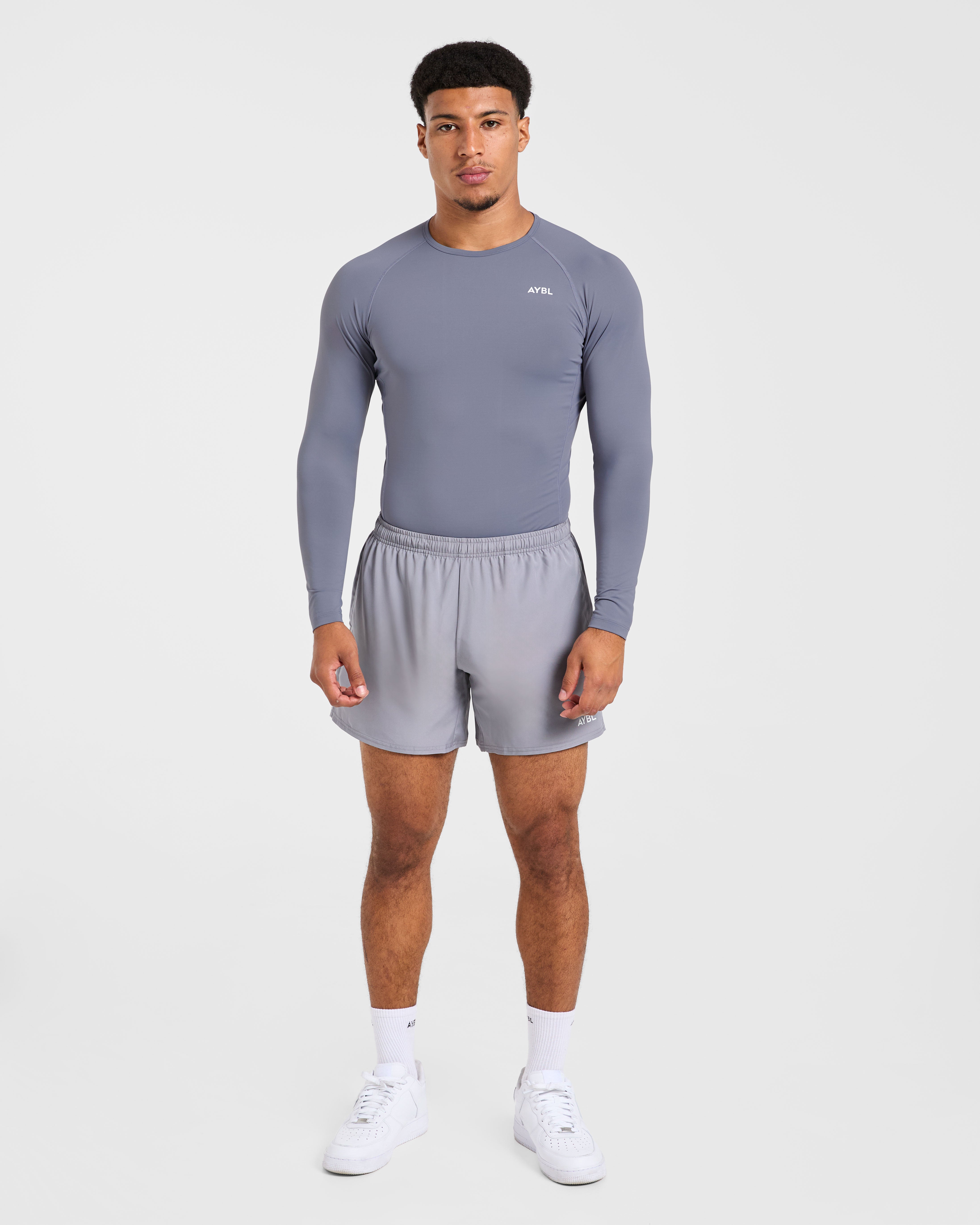 Compression Long Sleeve T Shirt - Slate Grijs