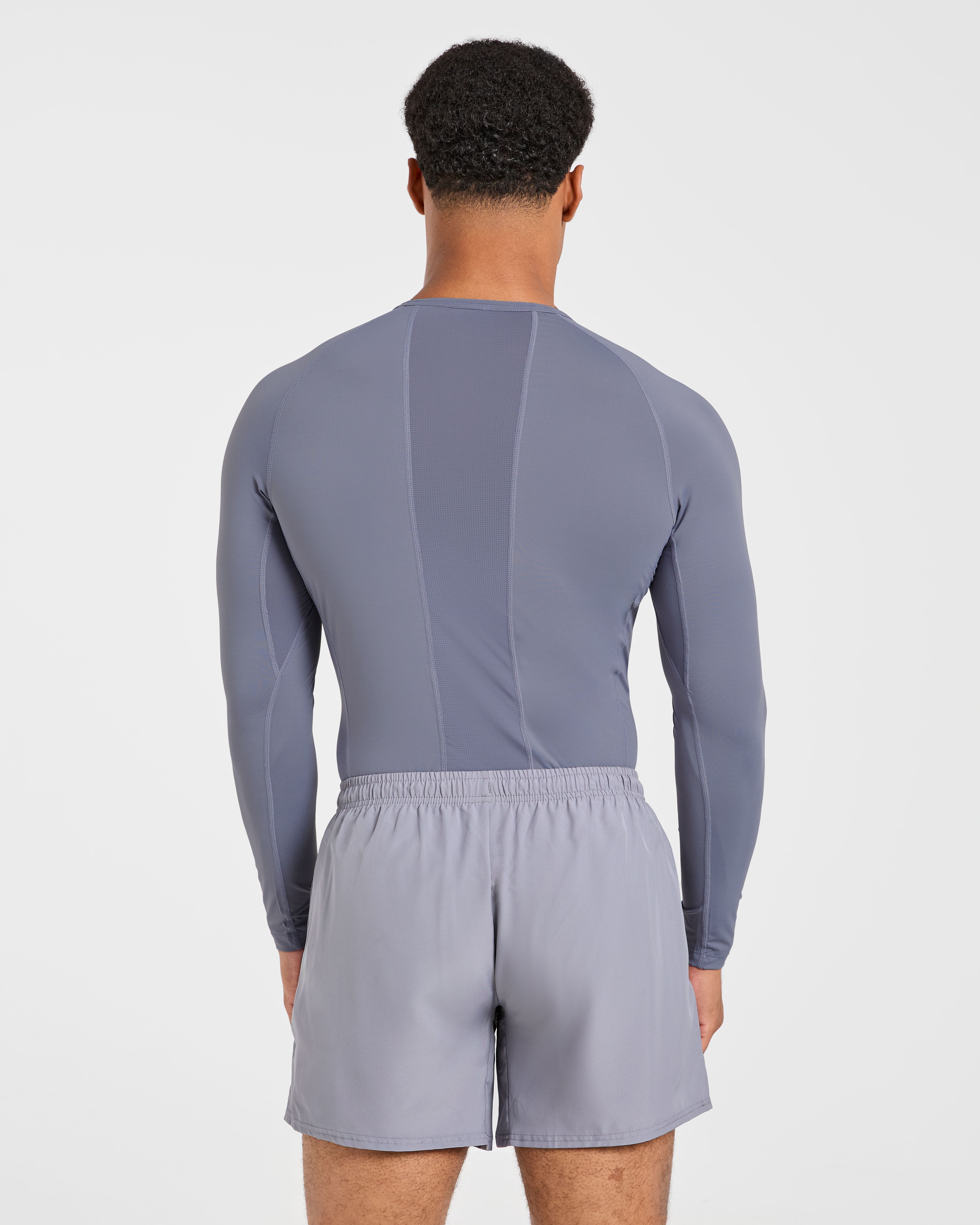 Compression Long Sleeve T Shirt - Slate Grijs