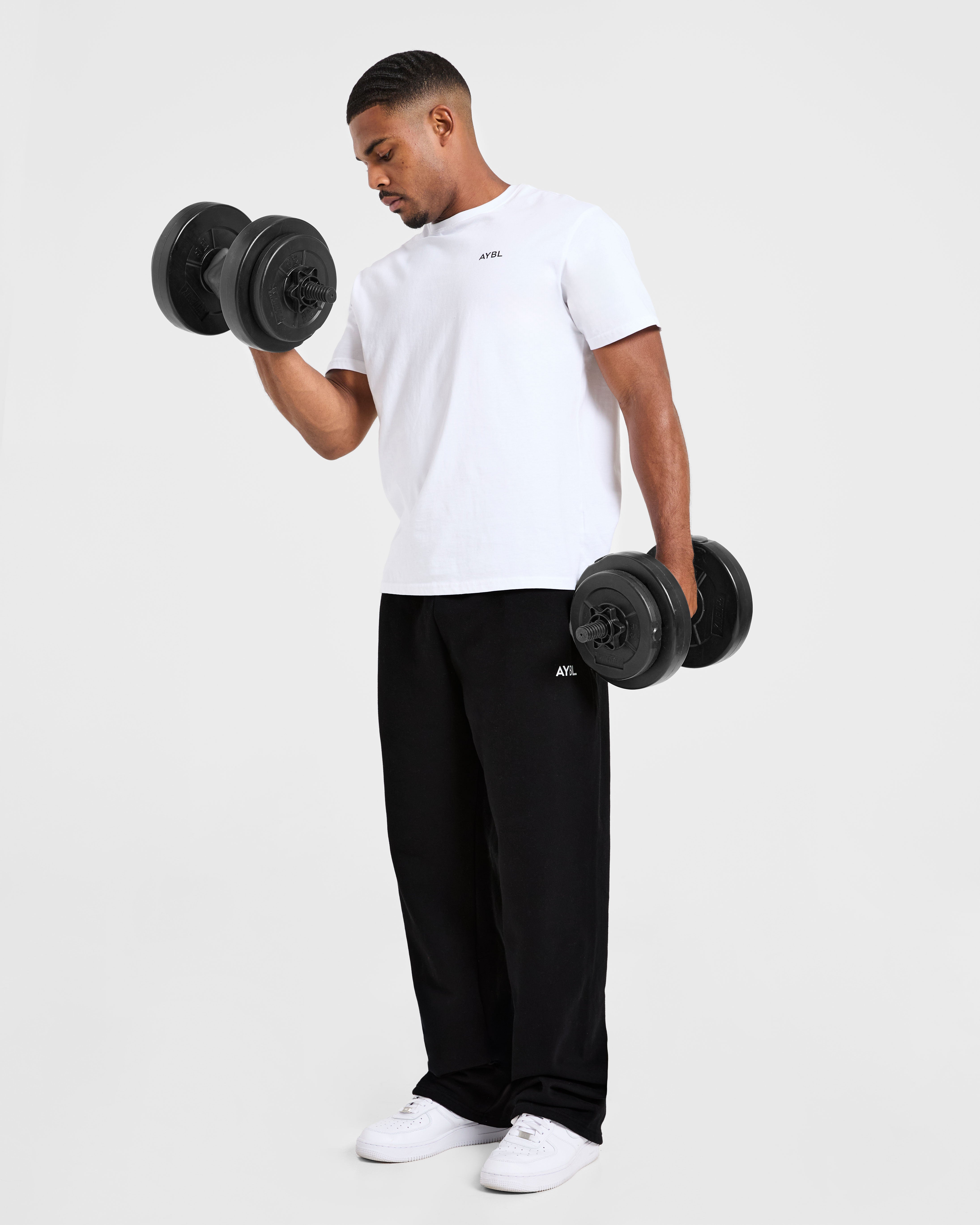 Essential Oversized Straight Leg Joggers - Zwart