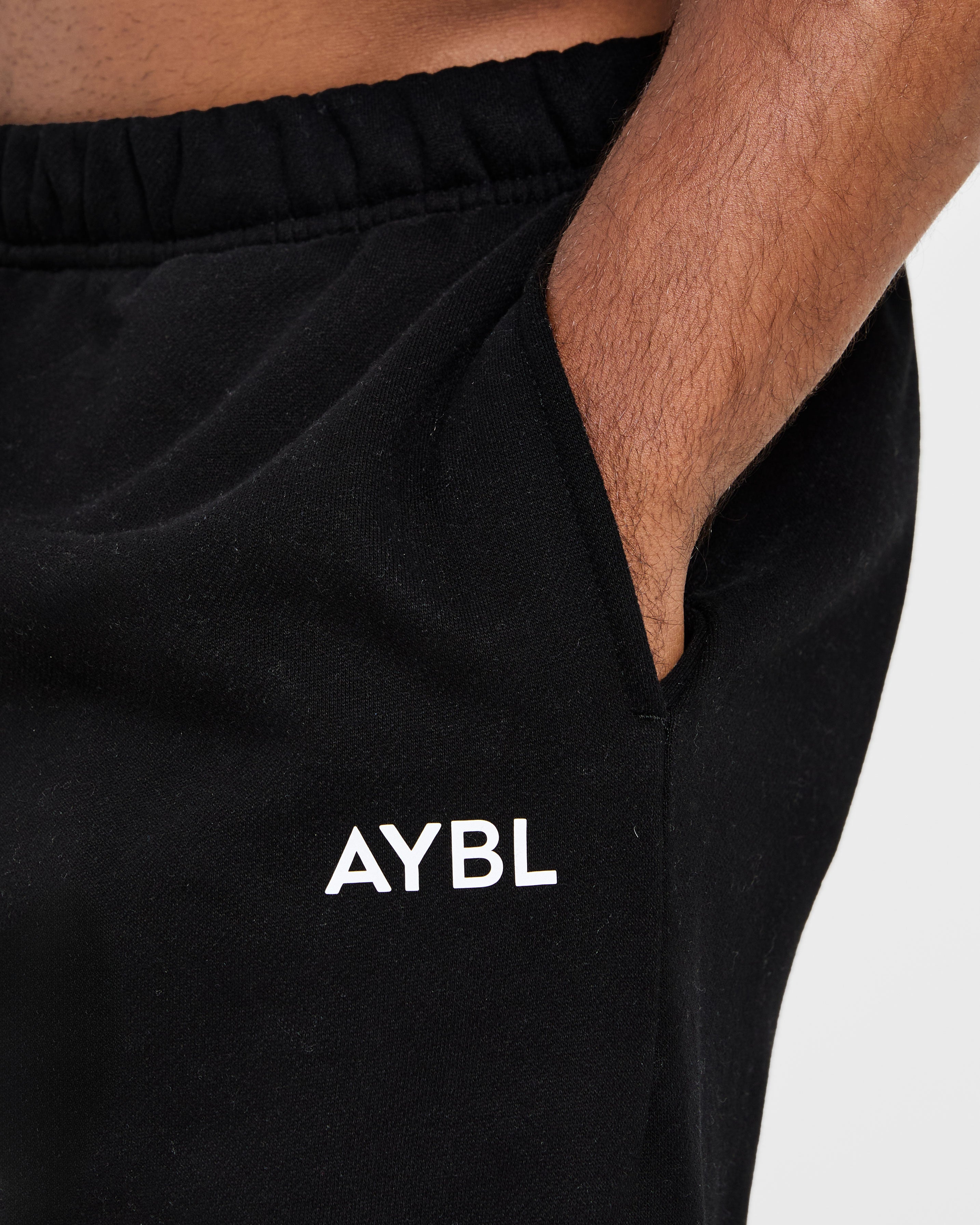 Essential Oversized Straight Leg Joggers - Zwart