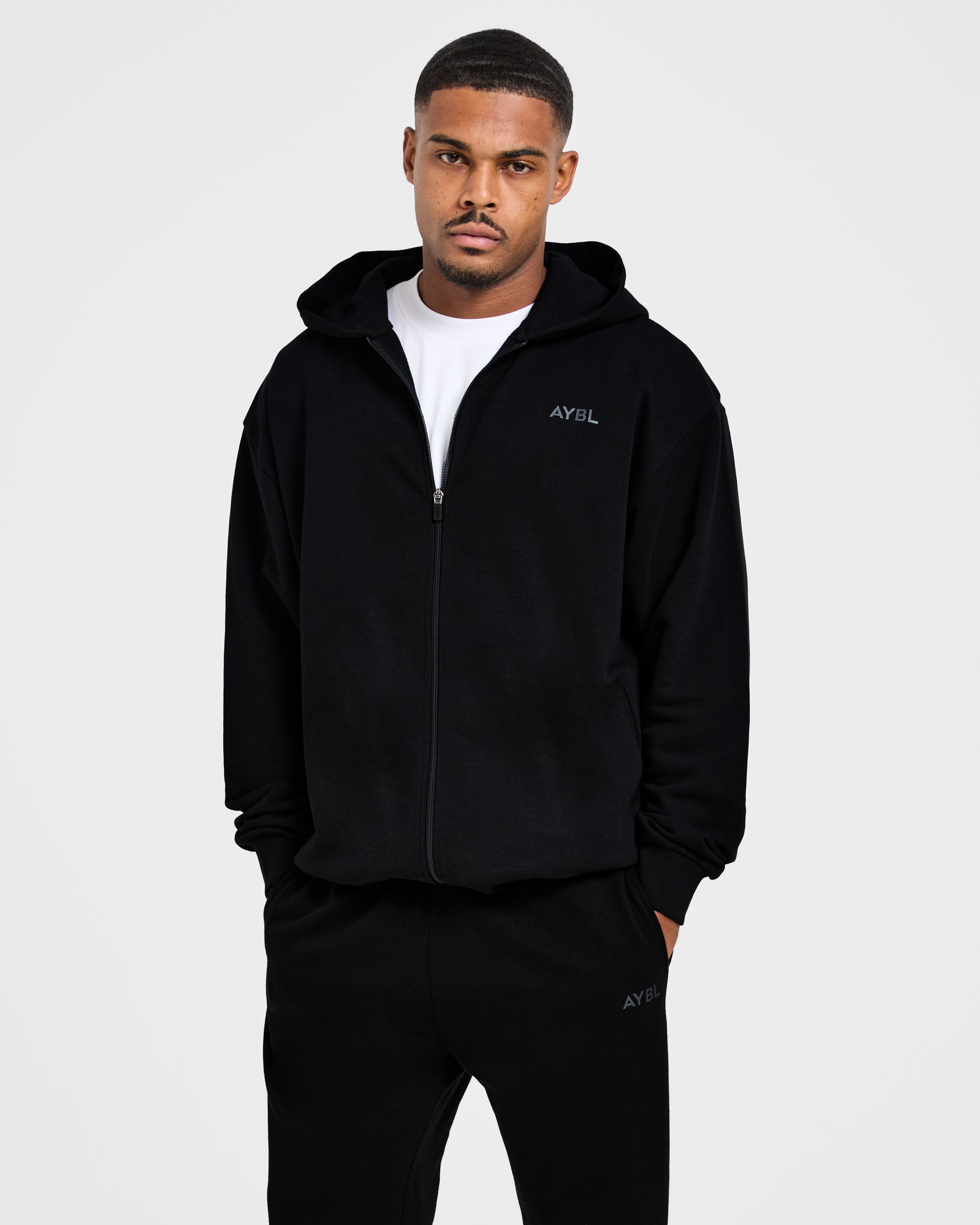 Craft Oversized Zip Up Hoodie - Zwart