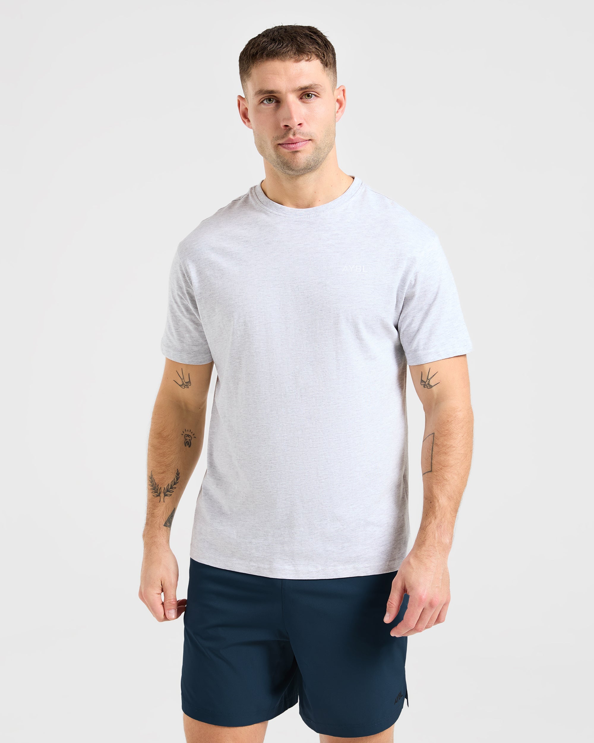 Essential T Shirt - Light Grijs Marl