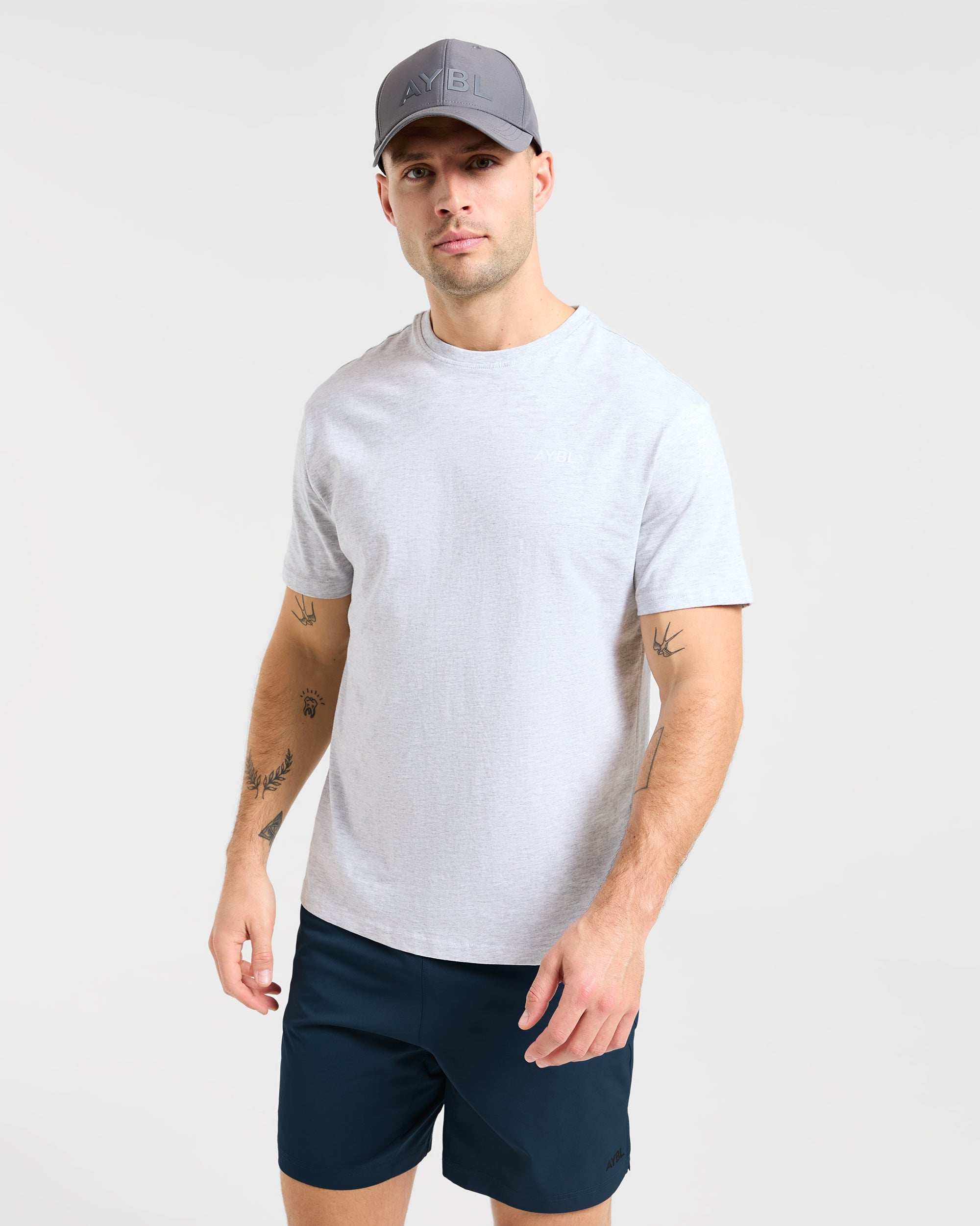 Essential T Shirt - Light Grijs Marl