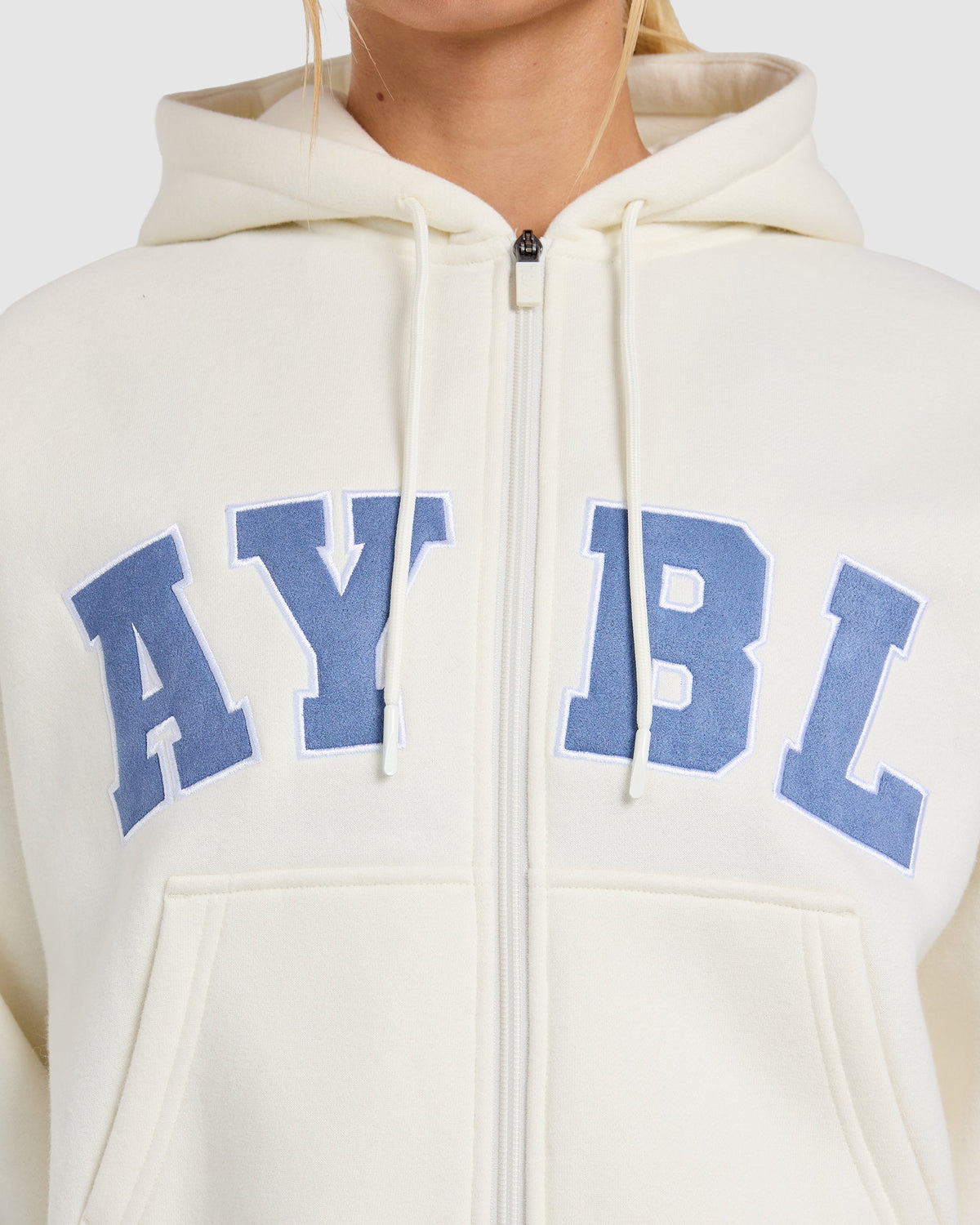 Varsity 2.0 Boxy Zip Up Hoodie - Off Wit