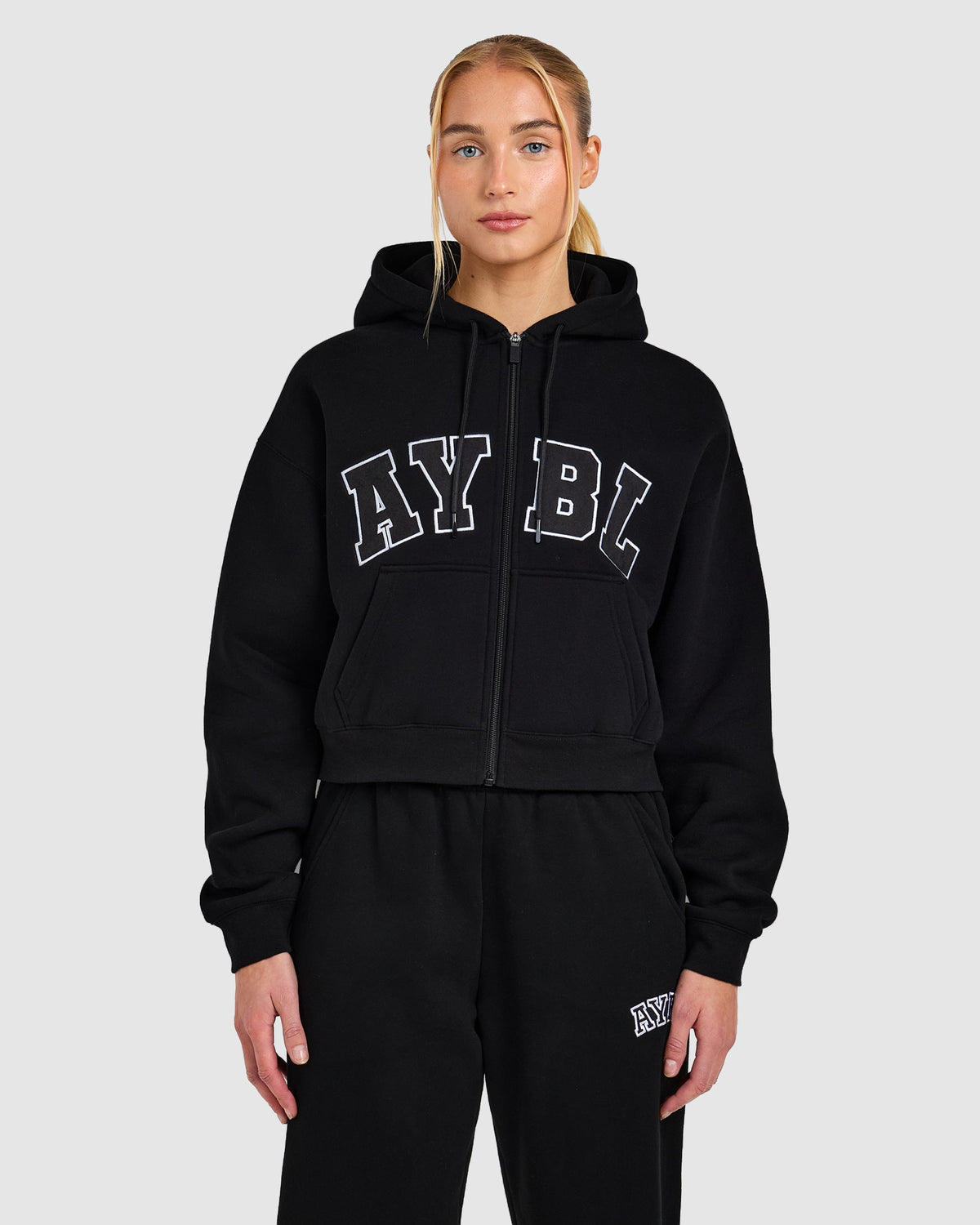 Varsity 2.0 Boxy Zip Up Hoodie - Zwart