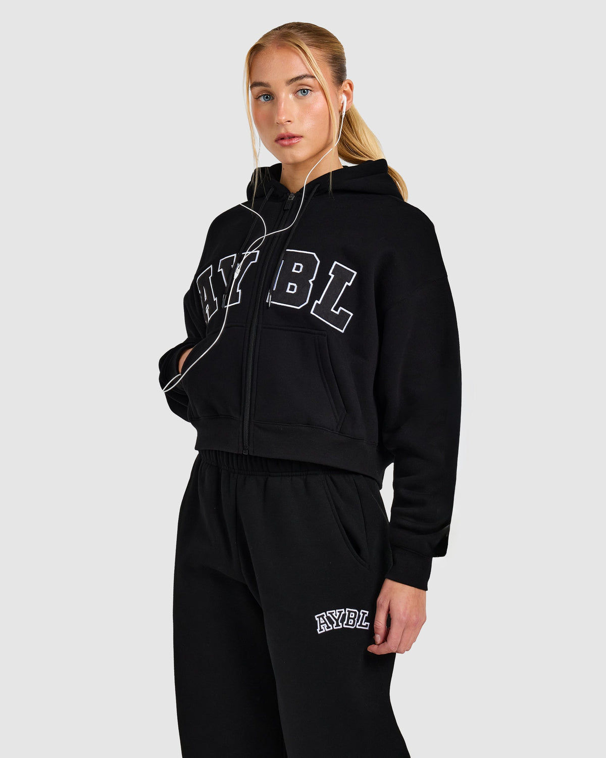 Varsity 2.0 Boxy Zip Up Hoodie - Zwart