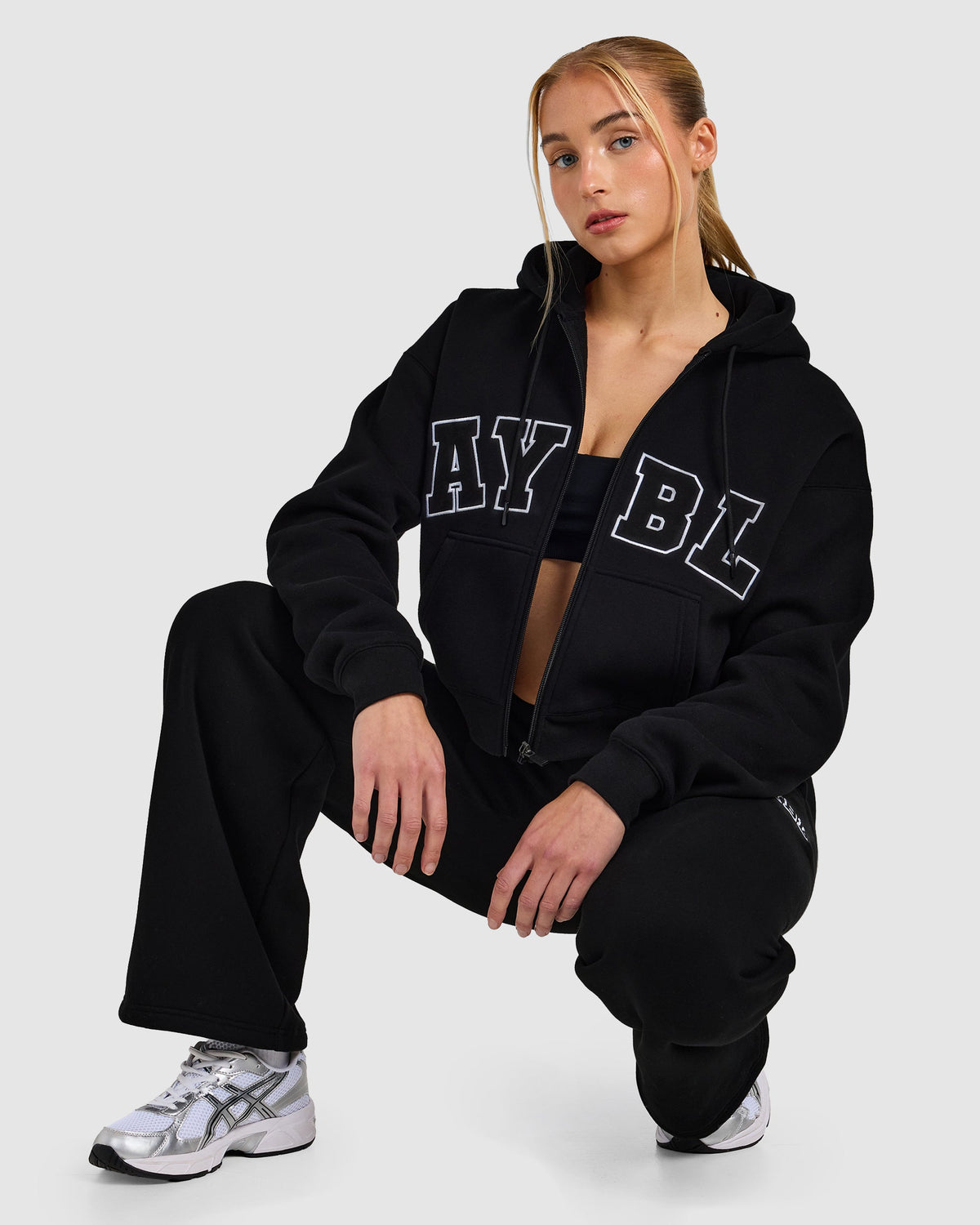 Varsity 2.0 Boxy Zip Up Hoodie - Zwart