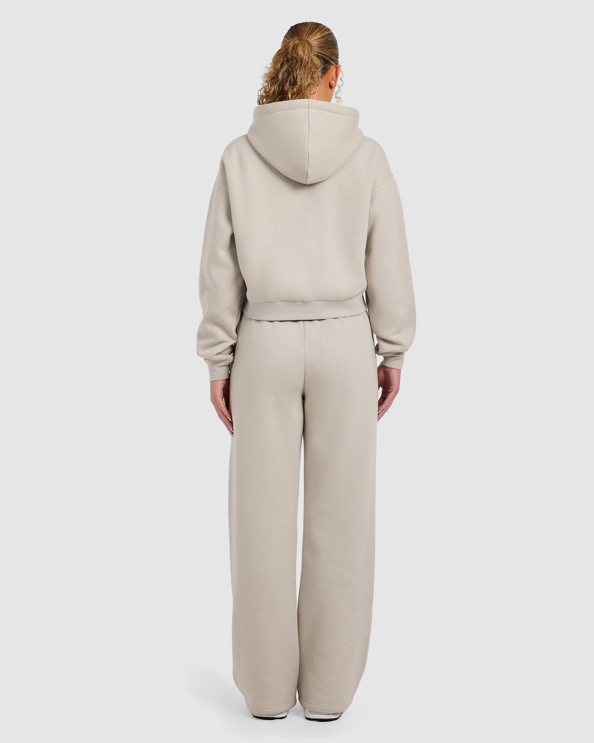 Varsity 2.0 Boxy Zip Up Hoodie - Taupe