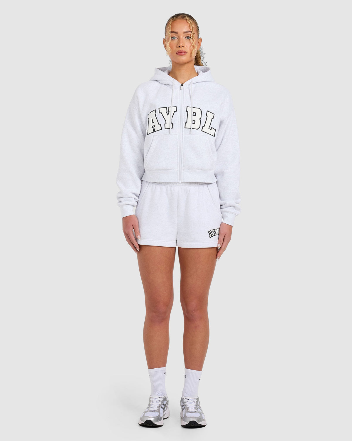 Varsity 2.0 Boxy Zip Up Hoodie - Heather Grijs