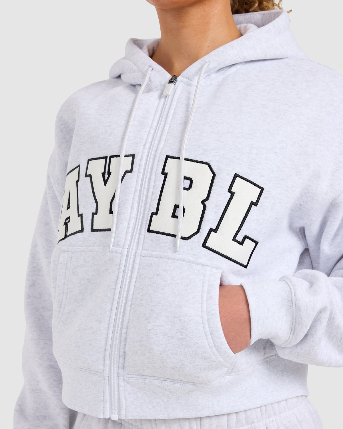 Varsity 2.0 Boxy Zip Up Hoodie - Heather Grijs
