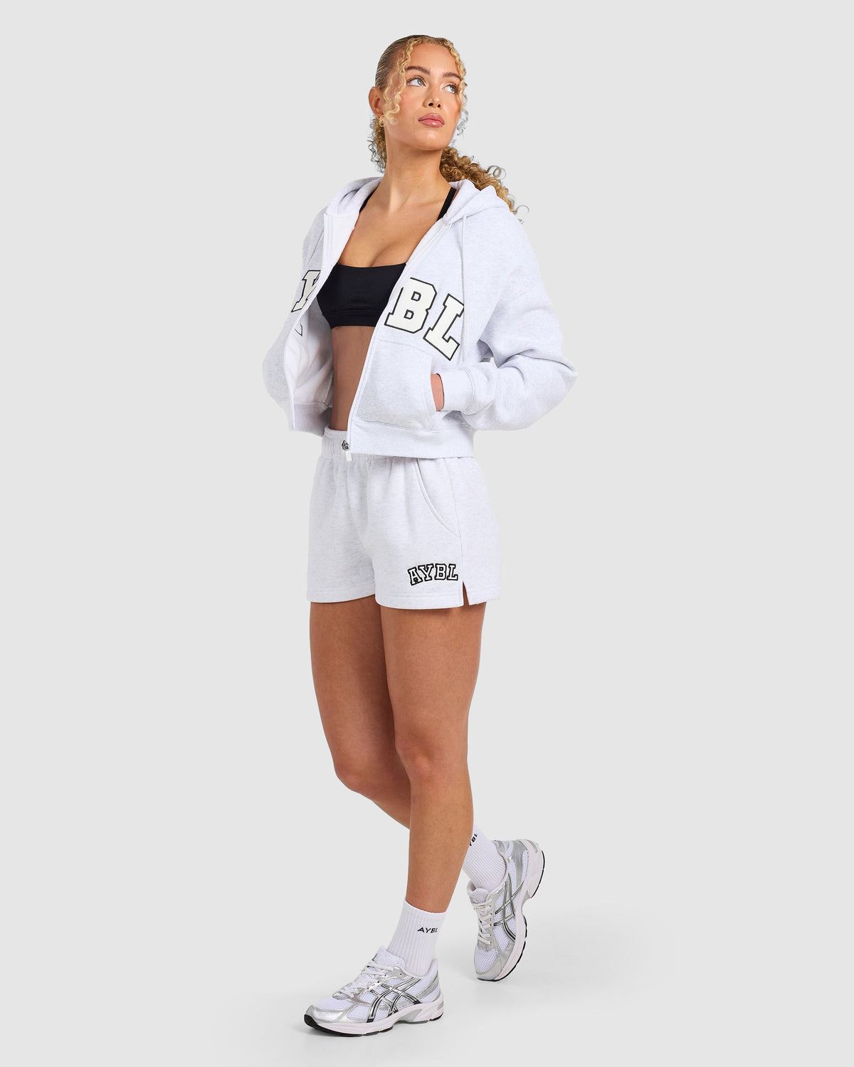 Varsity 2.0 Boxy Zip Up Hoodie - Heather Grijs
