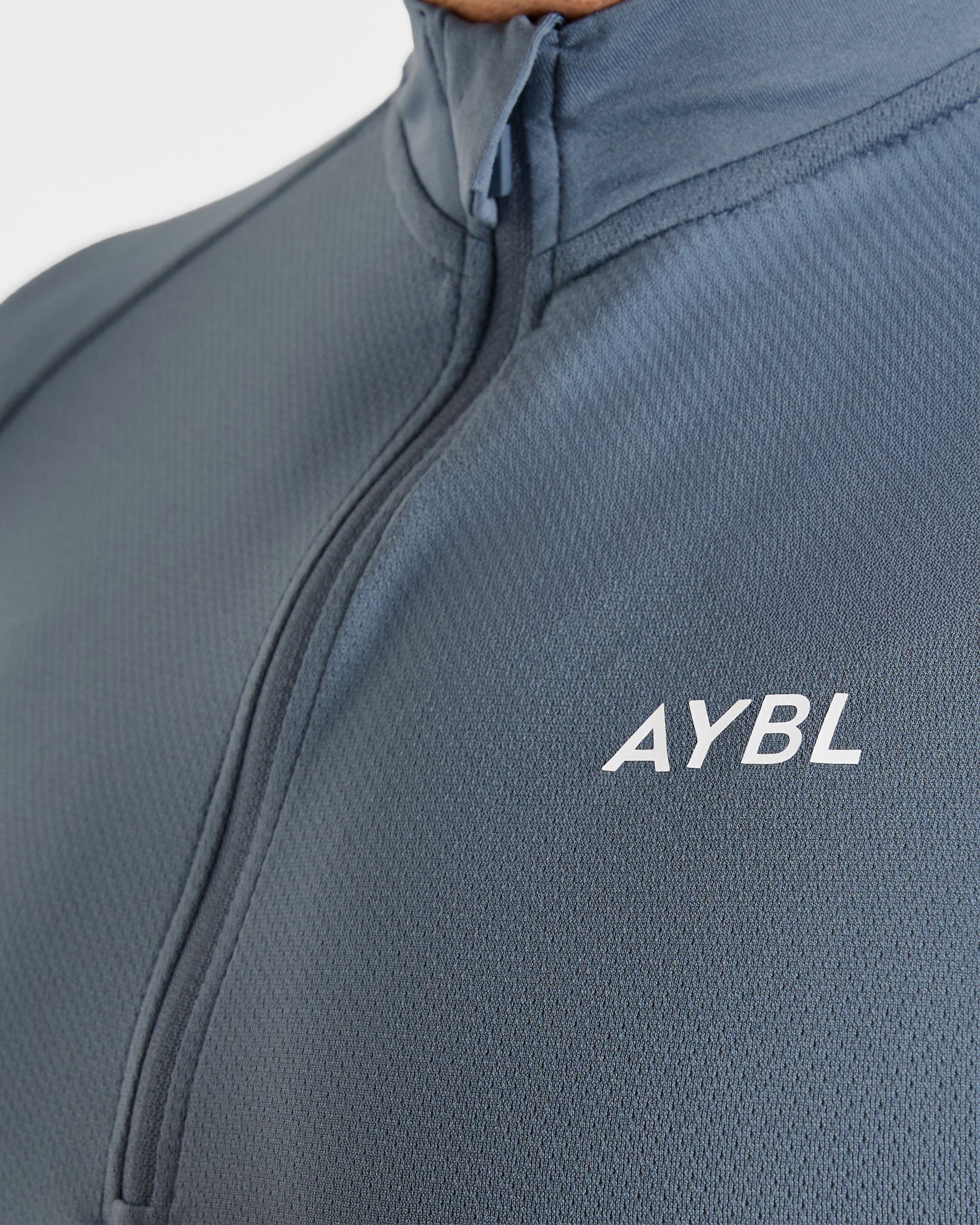 Essential Seamless 1/4 Zip Pullover  - Slate Blauw