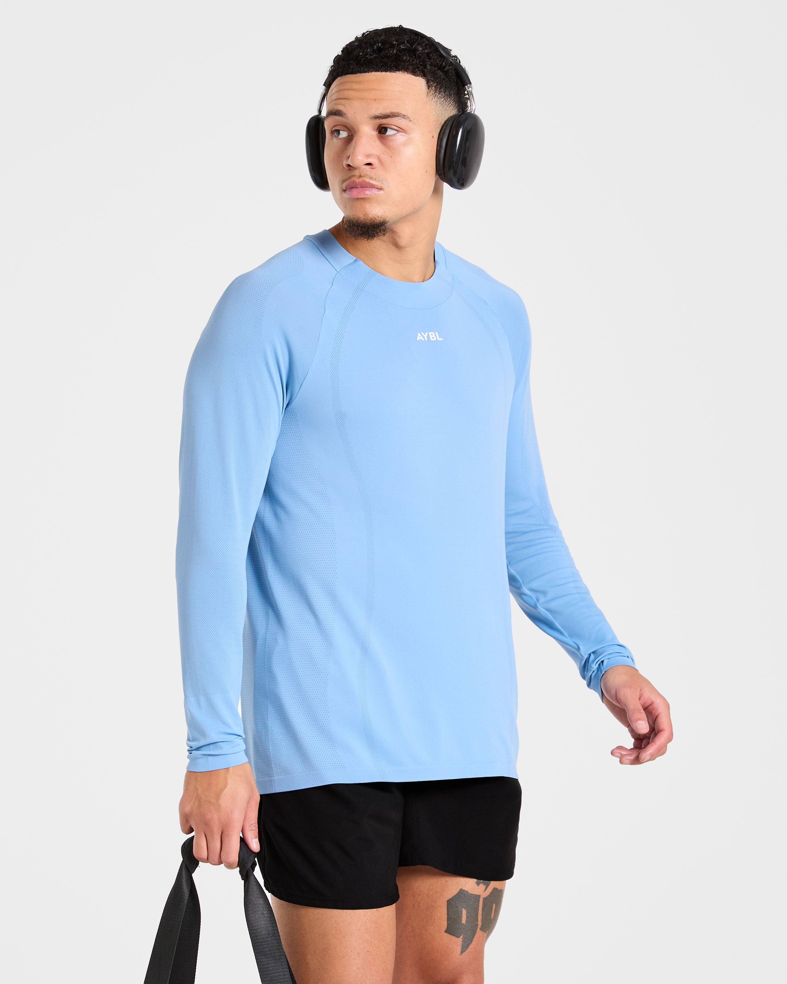Attain Seamless Long Sleeve T Shirt - Sports Blauw