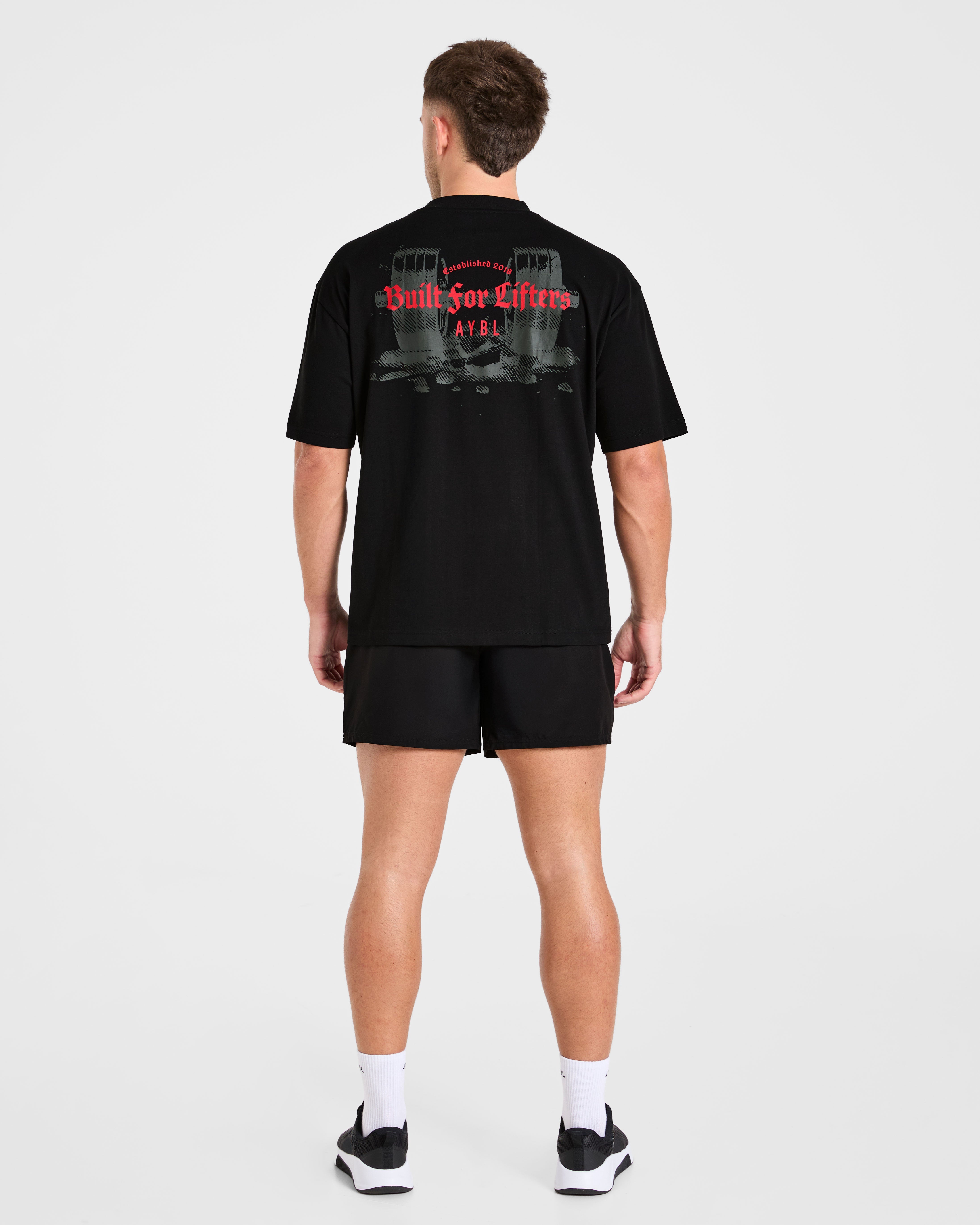 Built for Lifters Oversized T Shirt - Zwart/Rood