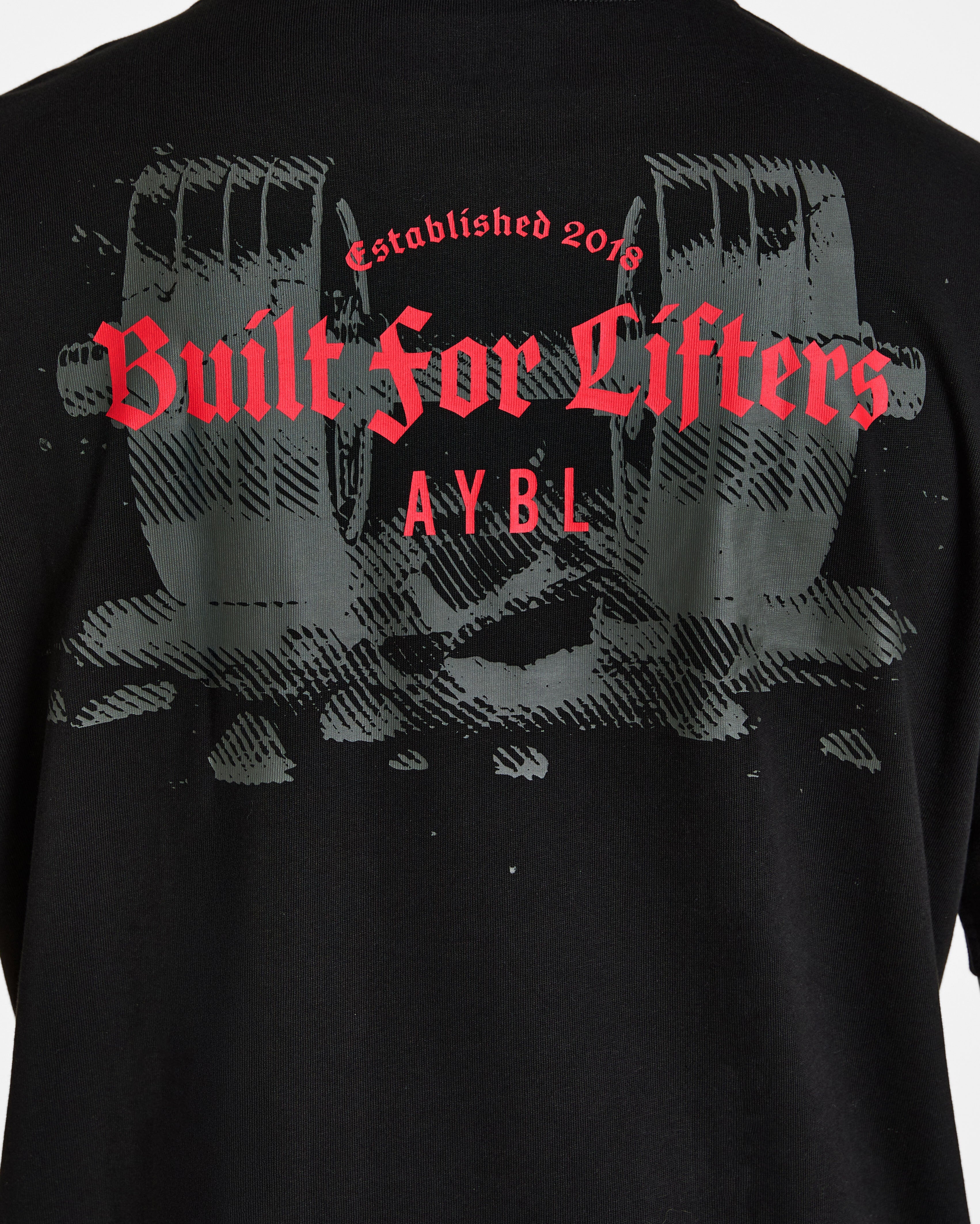 Built for Lifters Oversized T Shirt - Zwart/Rood