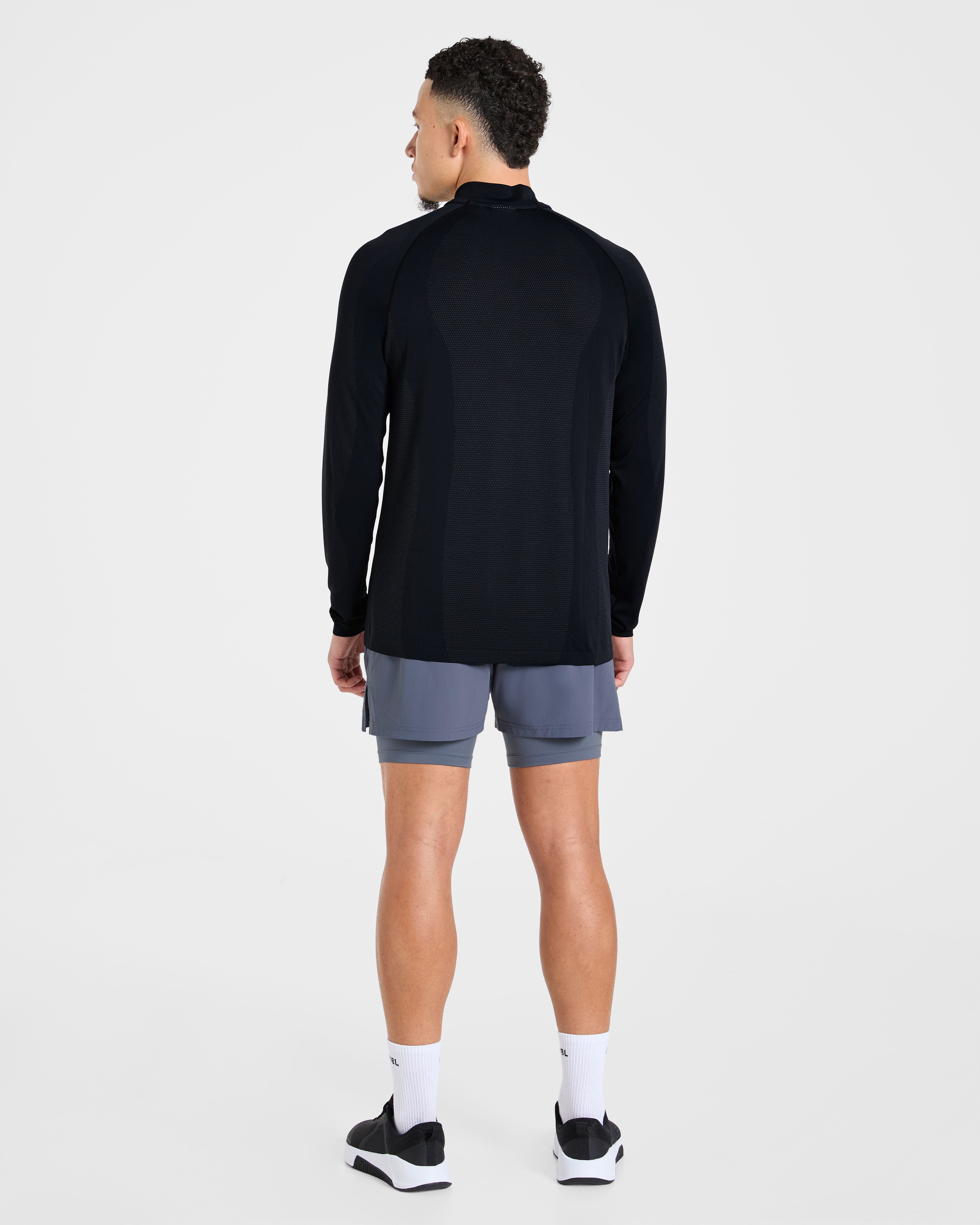 Attain Seamless 1/2 Zip Pullover - Zwart