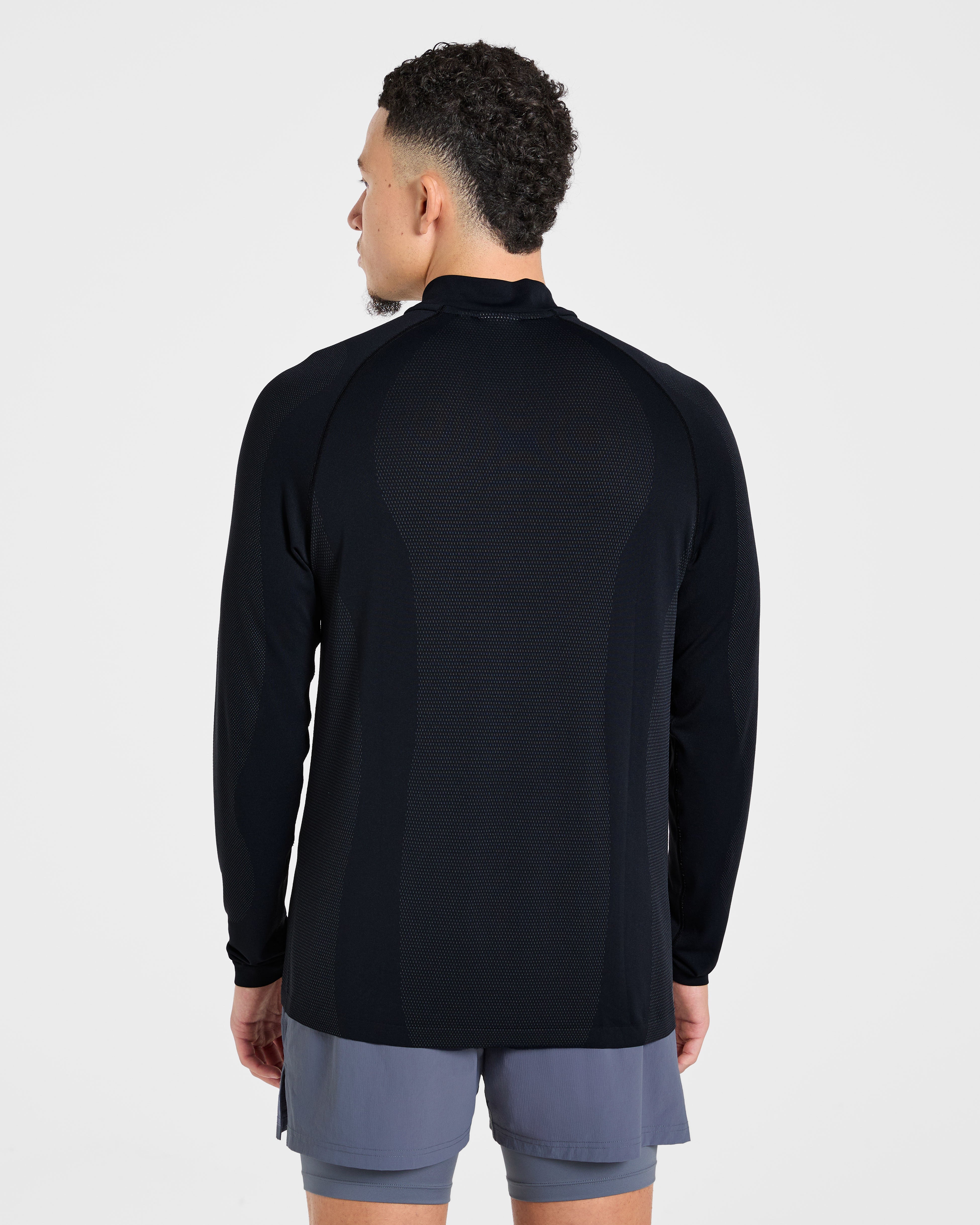 Attain Seamless 1/2 Zip Pullover - Zwart