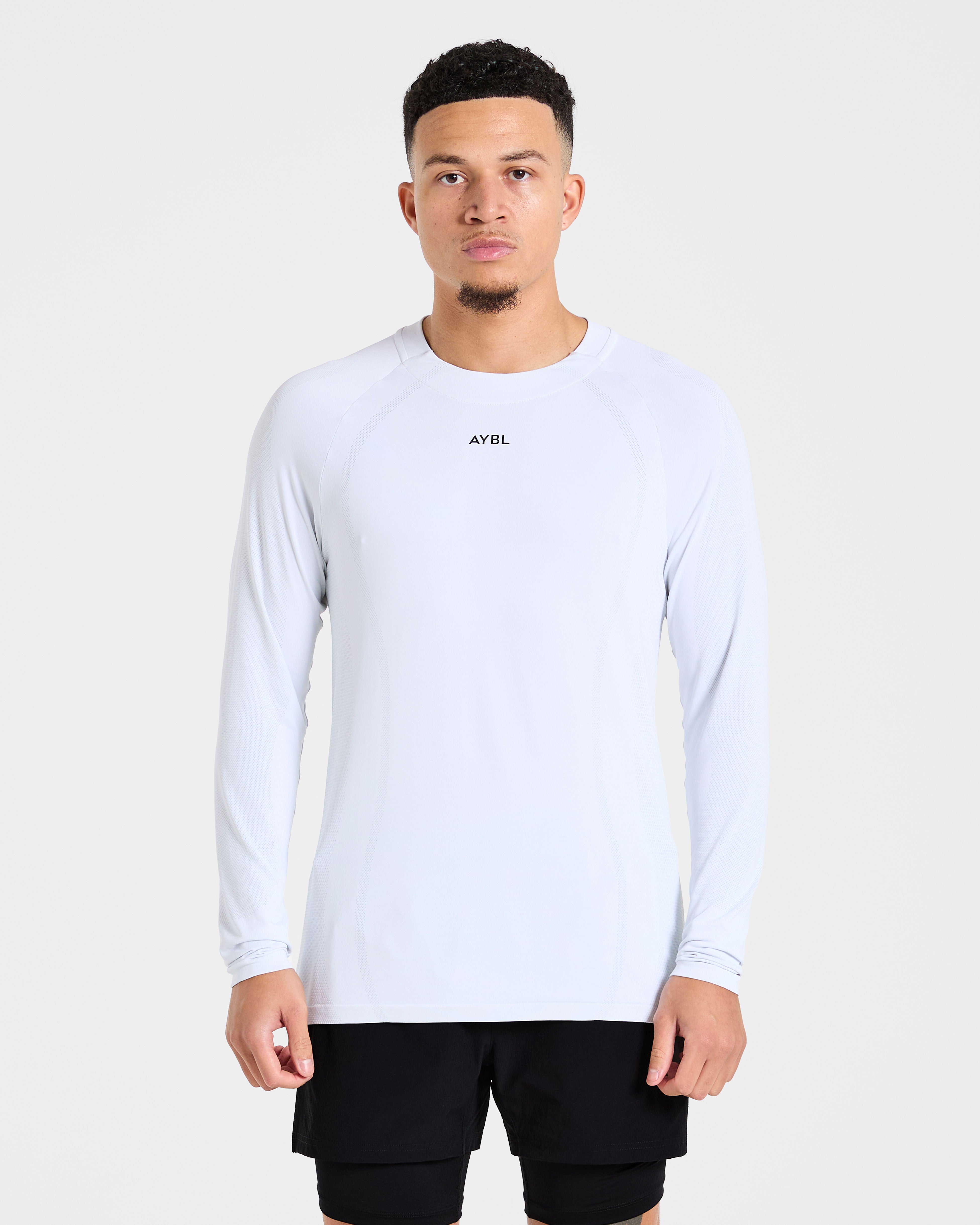 Attain Seamless Long Sleeve T Shirt - Storm Wit