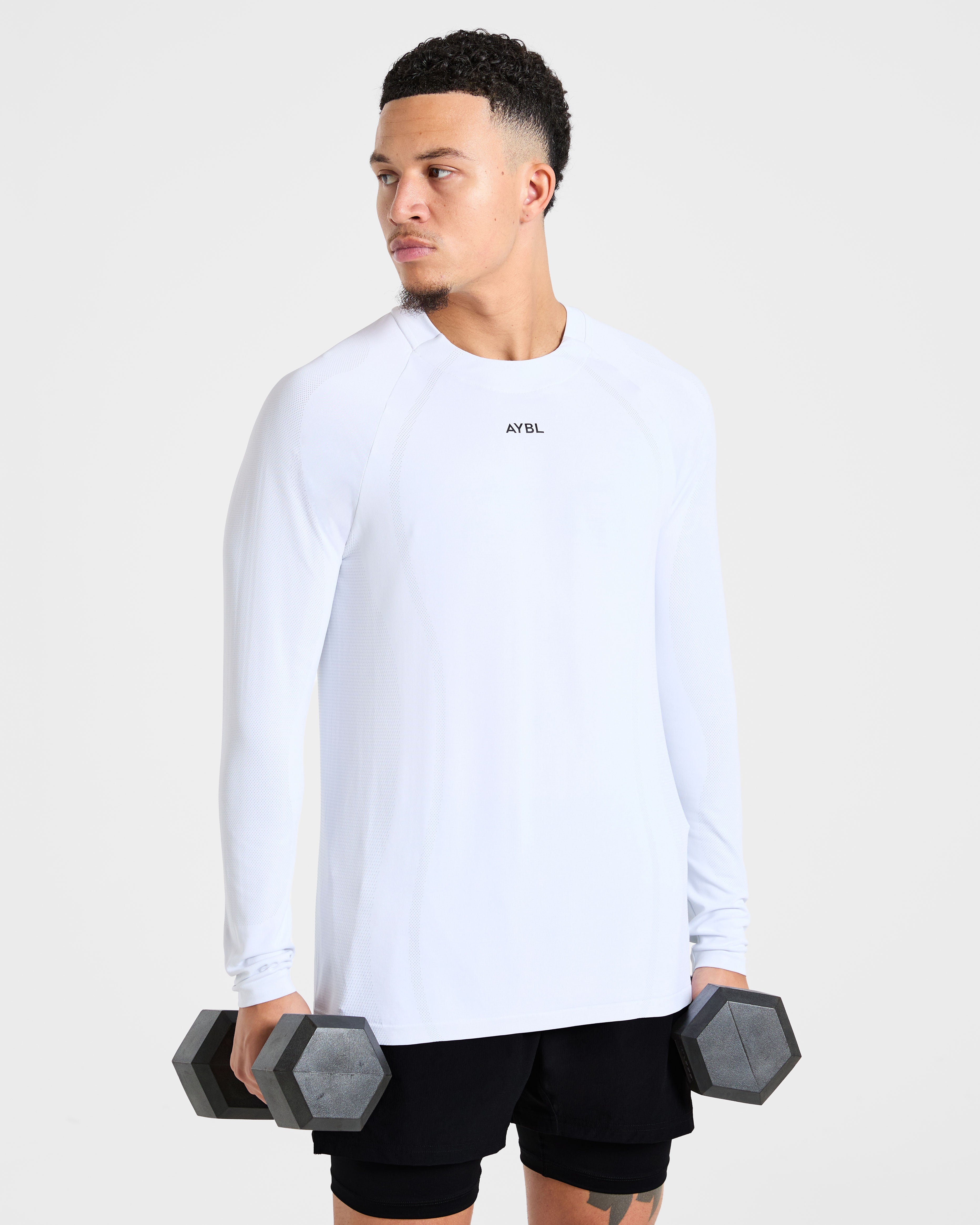 Attain Seamless Long Sleeve T Shirt - Storm Wit