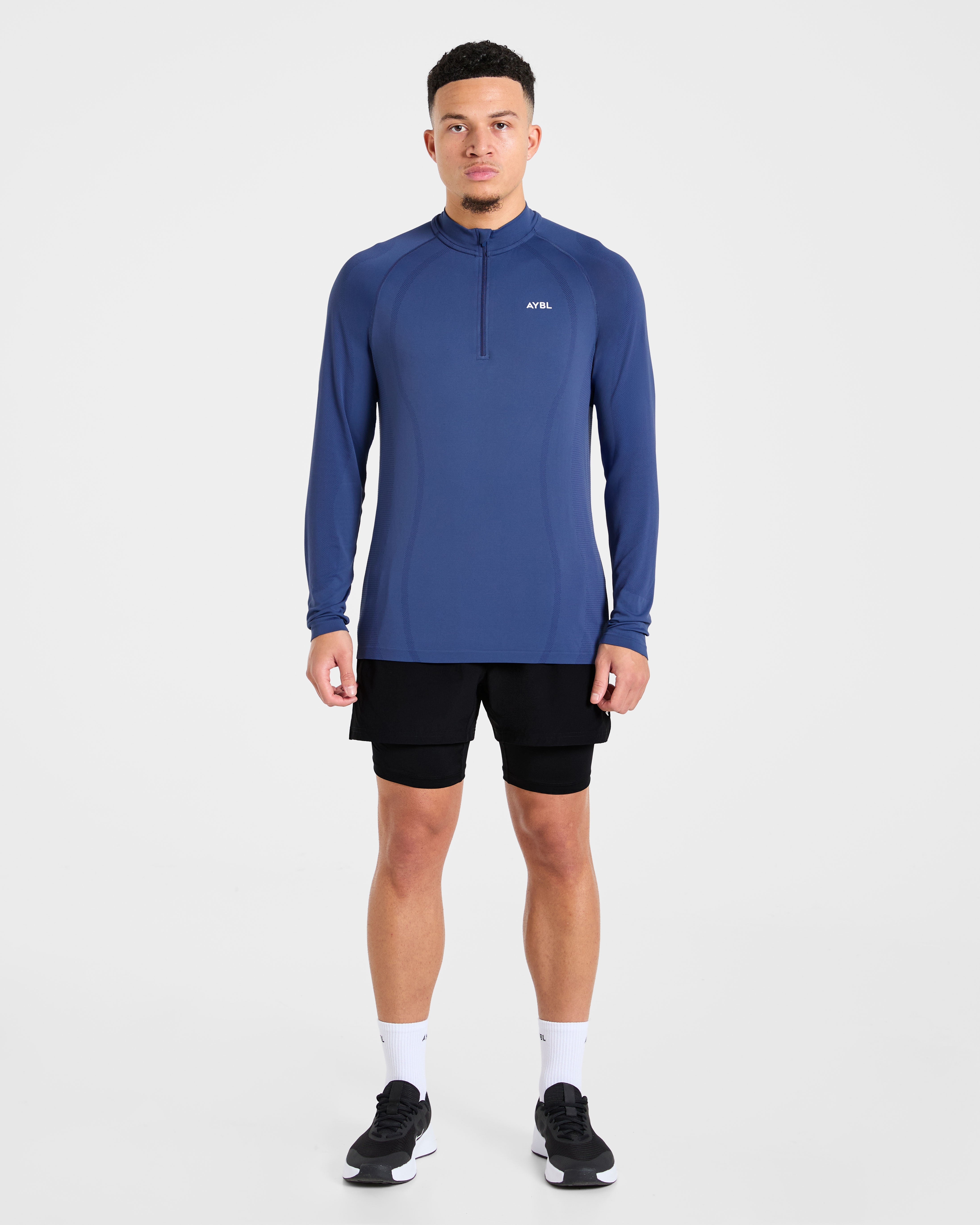 Attain Seamless 1/2 Zip Pullover - Dusky Navy