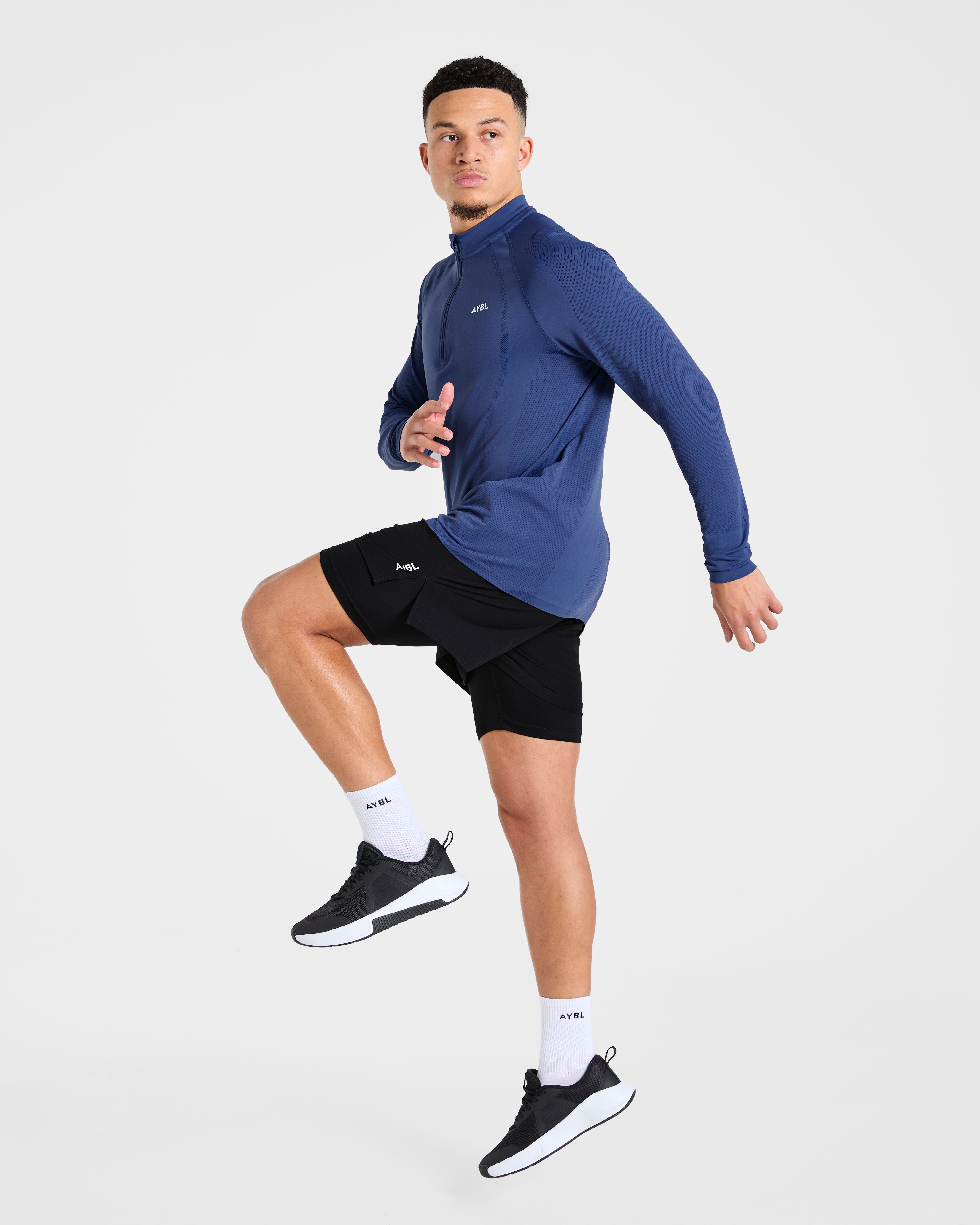 Attain Seamless 1/2 Zip Pullover - Dusky Navy