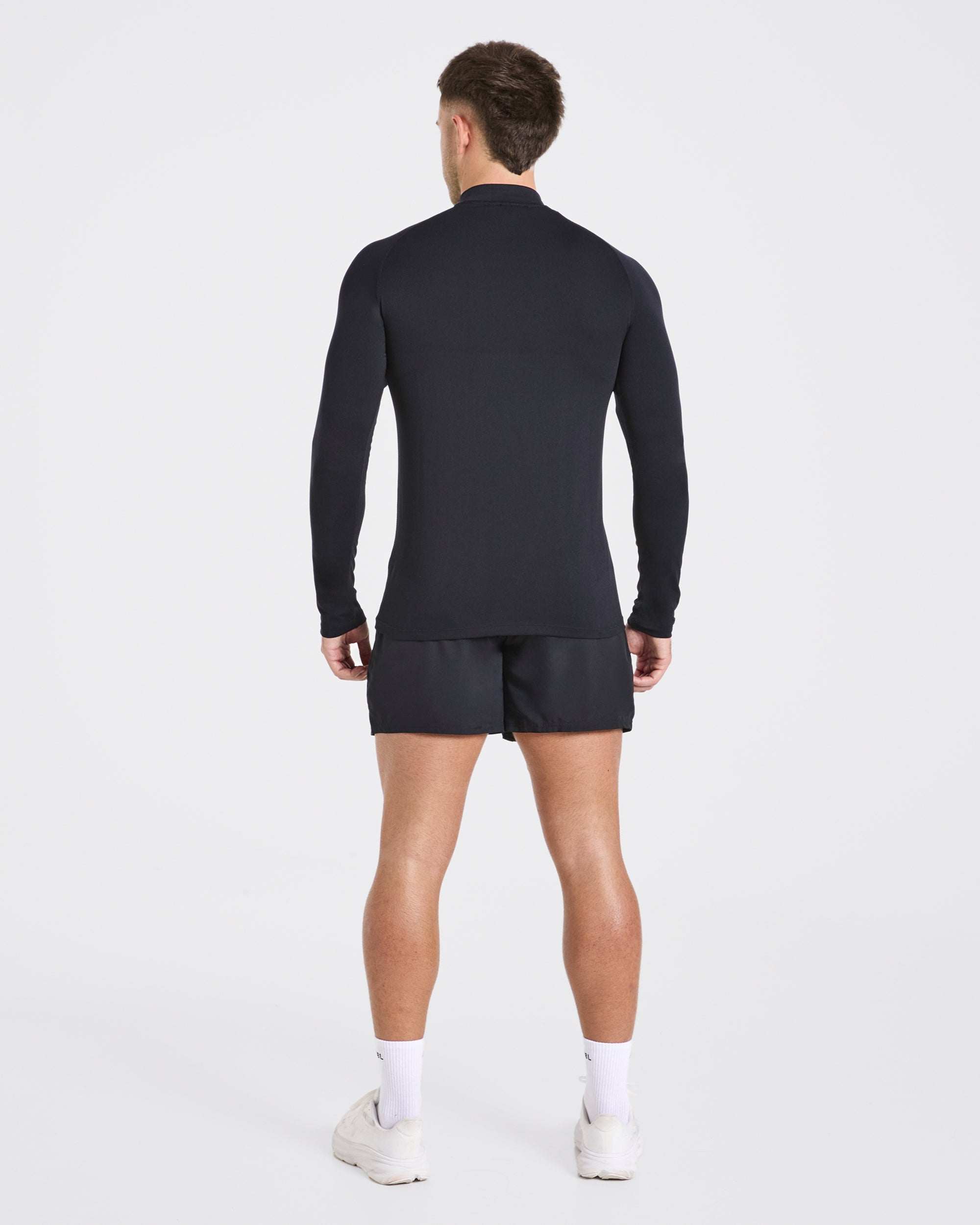 Essential Seamless 1/4 Zip Pullover - Zwart