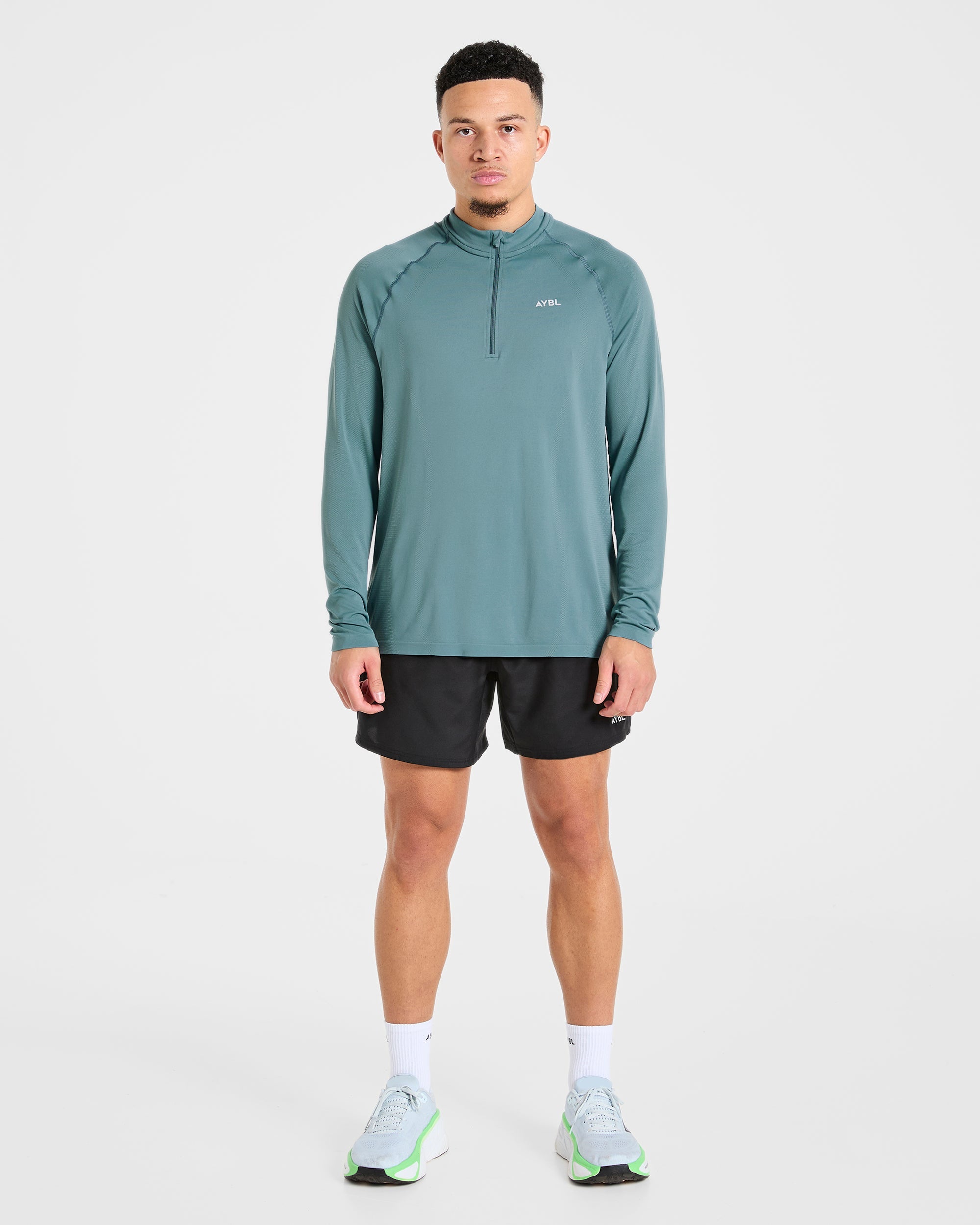 Attain Seamless 1/2 Zip Pullover - Titan Blauw